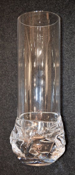 Brutalist Daum Crystal Vase, Signed, France