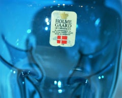 Michael Bang for Holmegaard Blue Gluk Gluk Decanter and Four Glasses in Blue