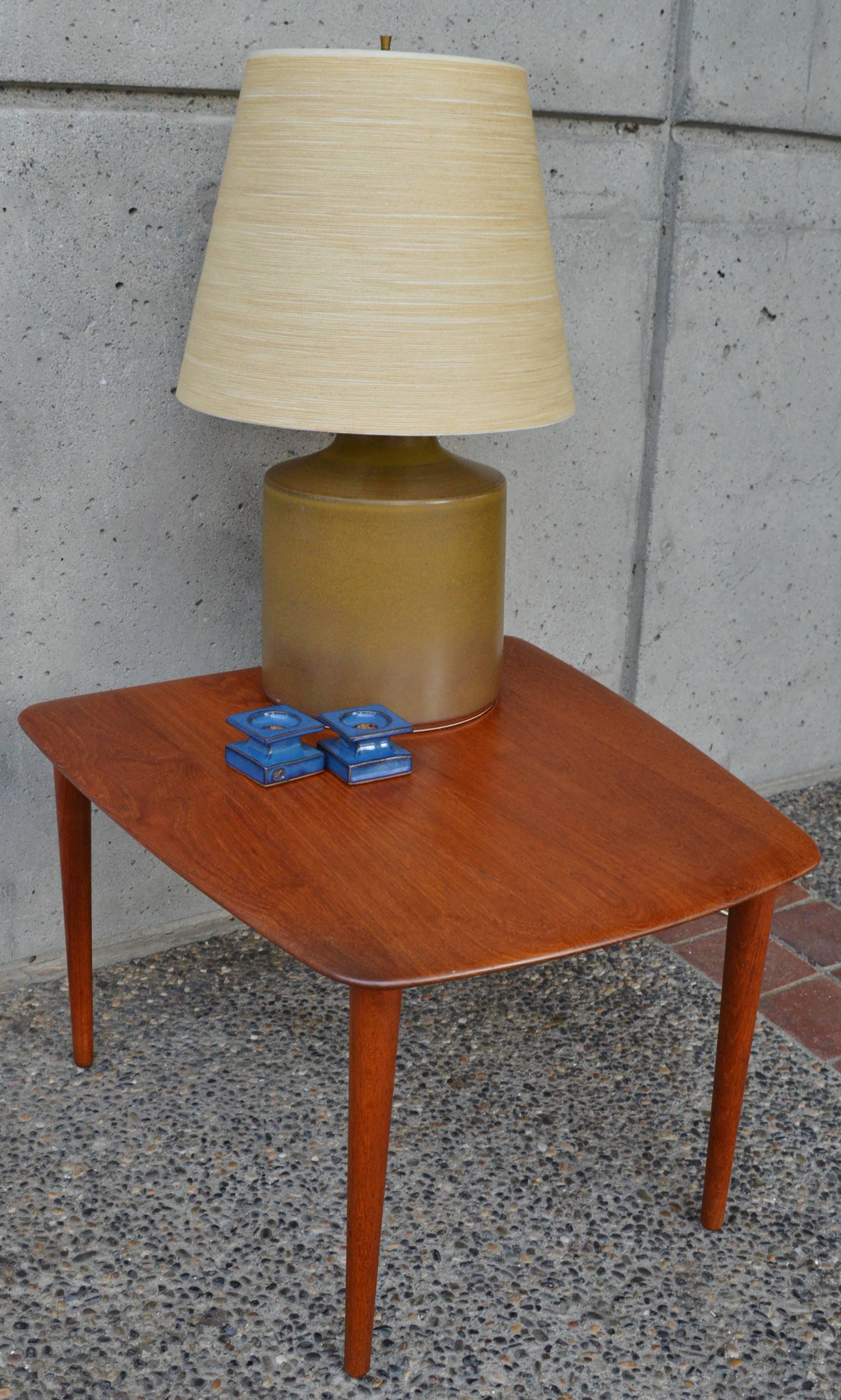 Rare Danish Modern Solid Teak Trapezoidal Side Table by Hvidt & Mølgaard-Nielsen 1