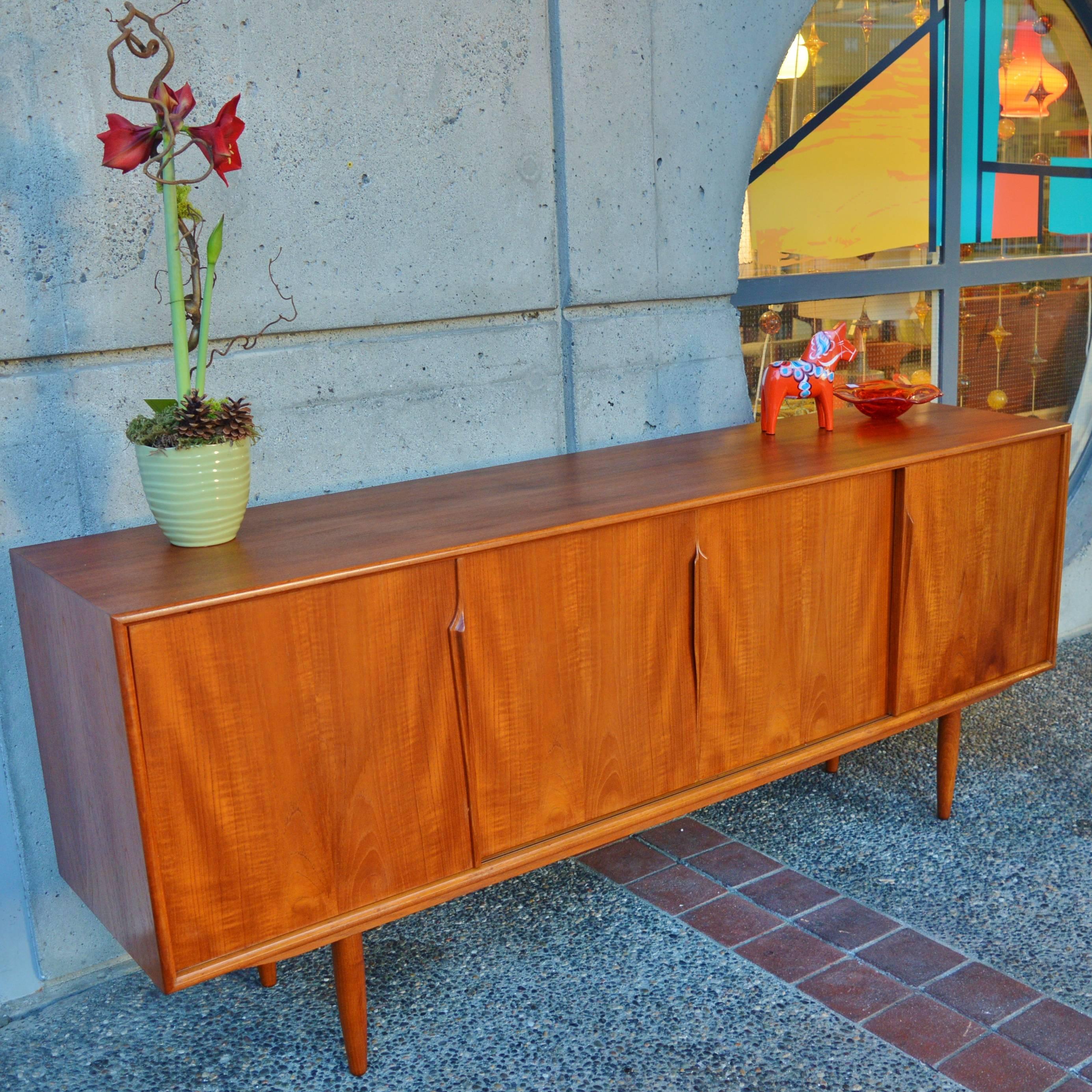 Gunni Omann for Axel Christensen Teak Buffet or Credenza with Iconic Door Pulls 1