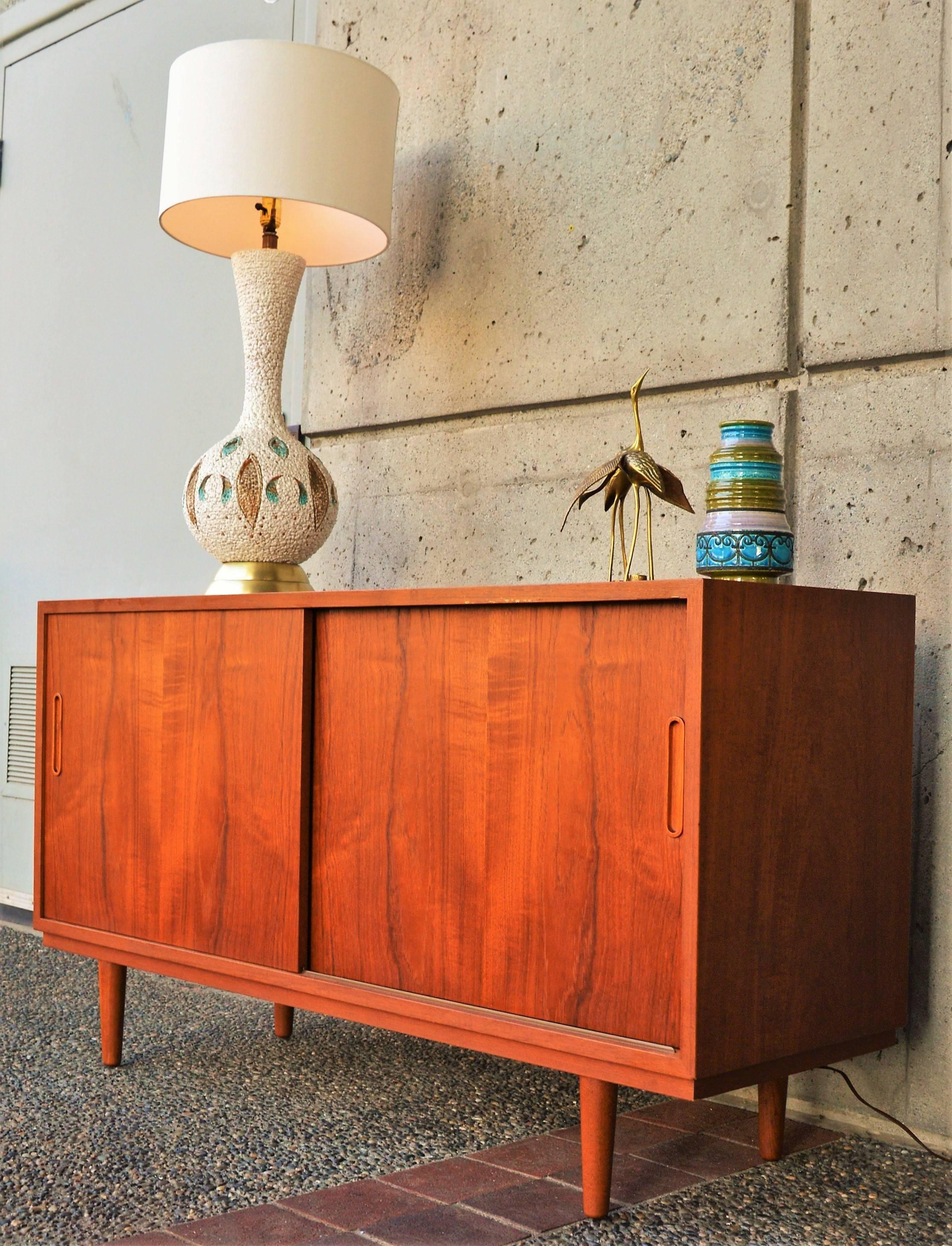 Poul Hundevad All Wood Teak and Birch Compact Credenza or Buffet 2