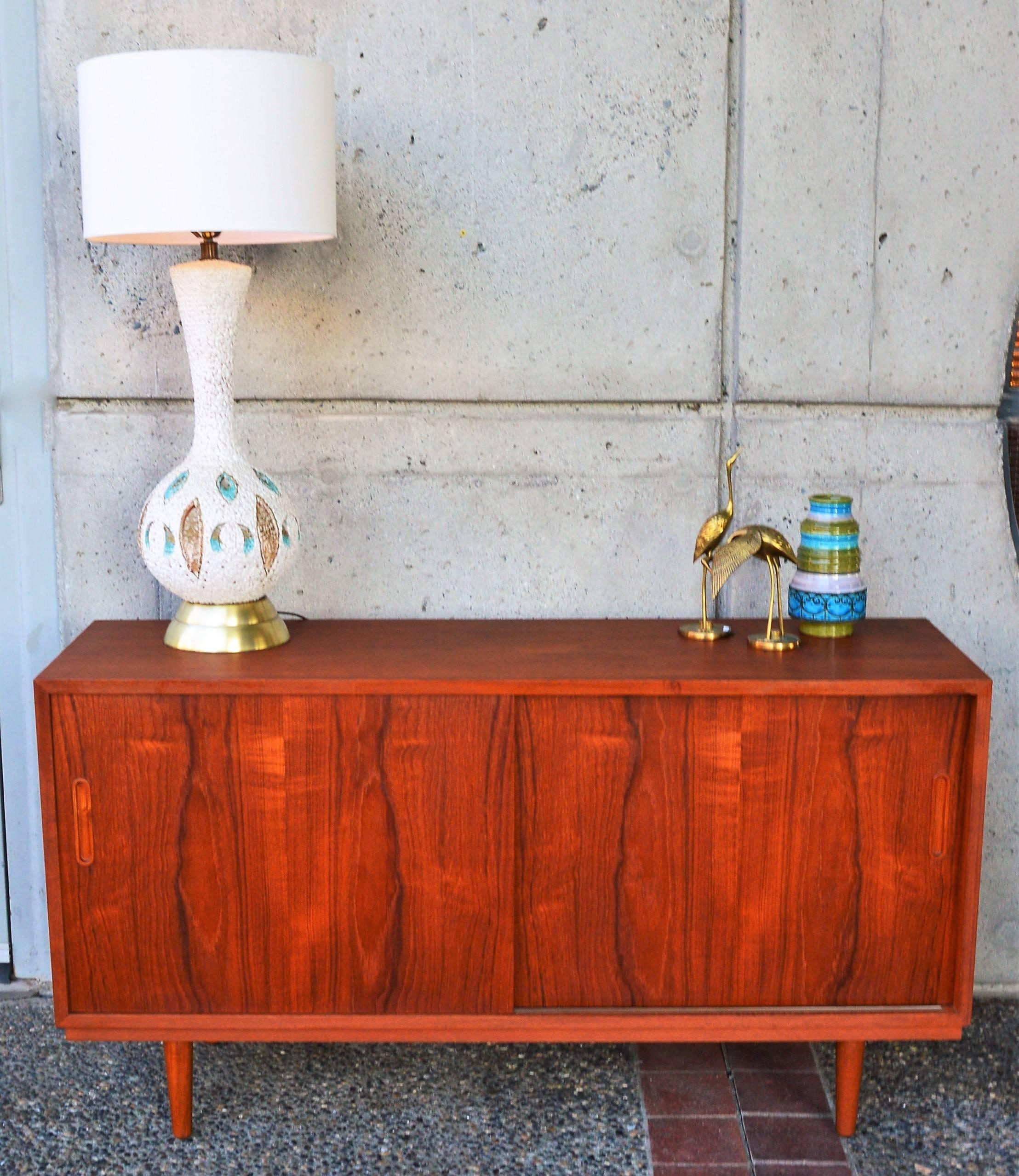Poul Hundevad All Wood Teak and Birch Compact Credenza or Buffet 1