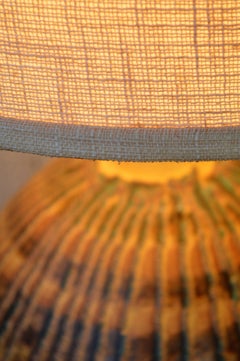 Large Impact Midcentury Ceramic Lamp in Gold or Turquoise