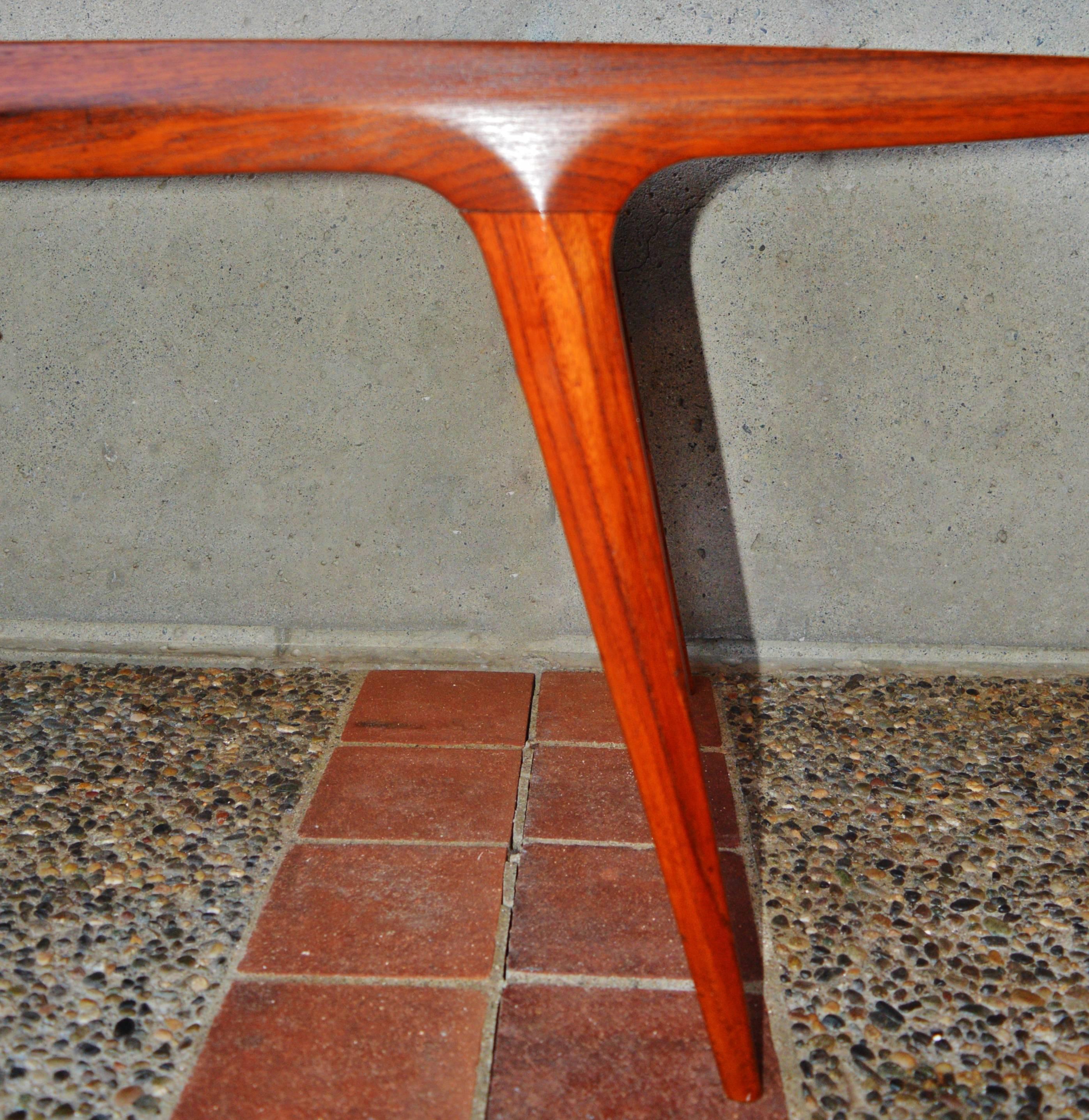 Johannes Andersen Danish Modern Teak Splayed Leg Coffee Table 2