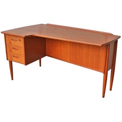 Teak Paisley Desk by Goran Strand for Lelangs, Back Display and Bar, Sweden