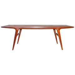 Johannes Andersen Danish Modern Teak Splayed Leg Coffee Table