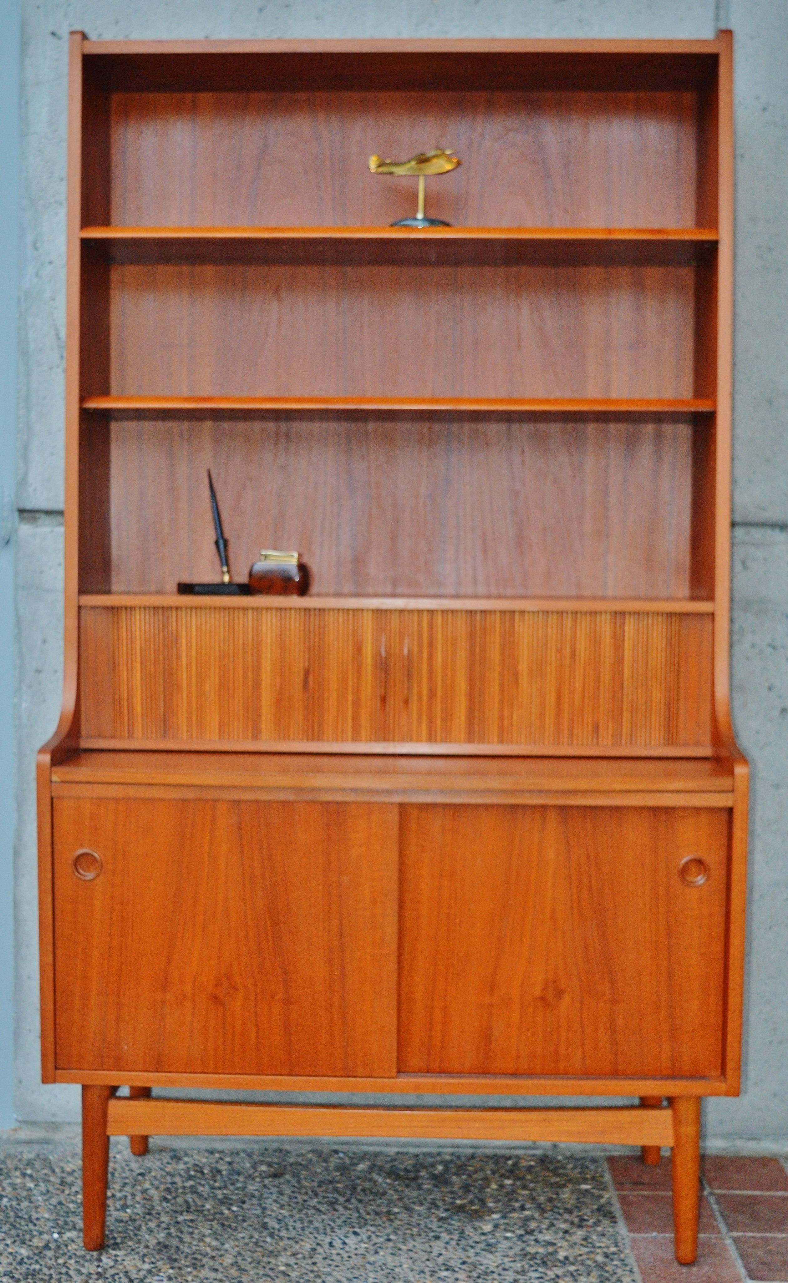 secretary desk with bookcase