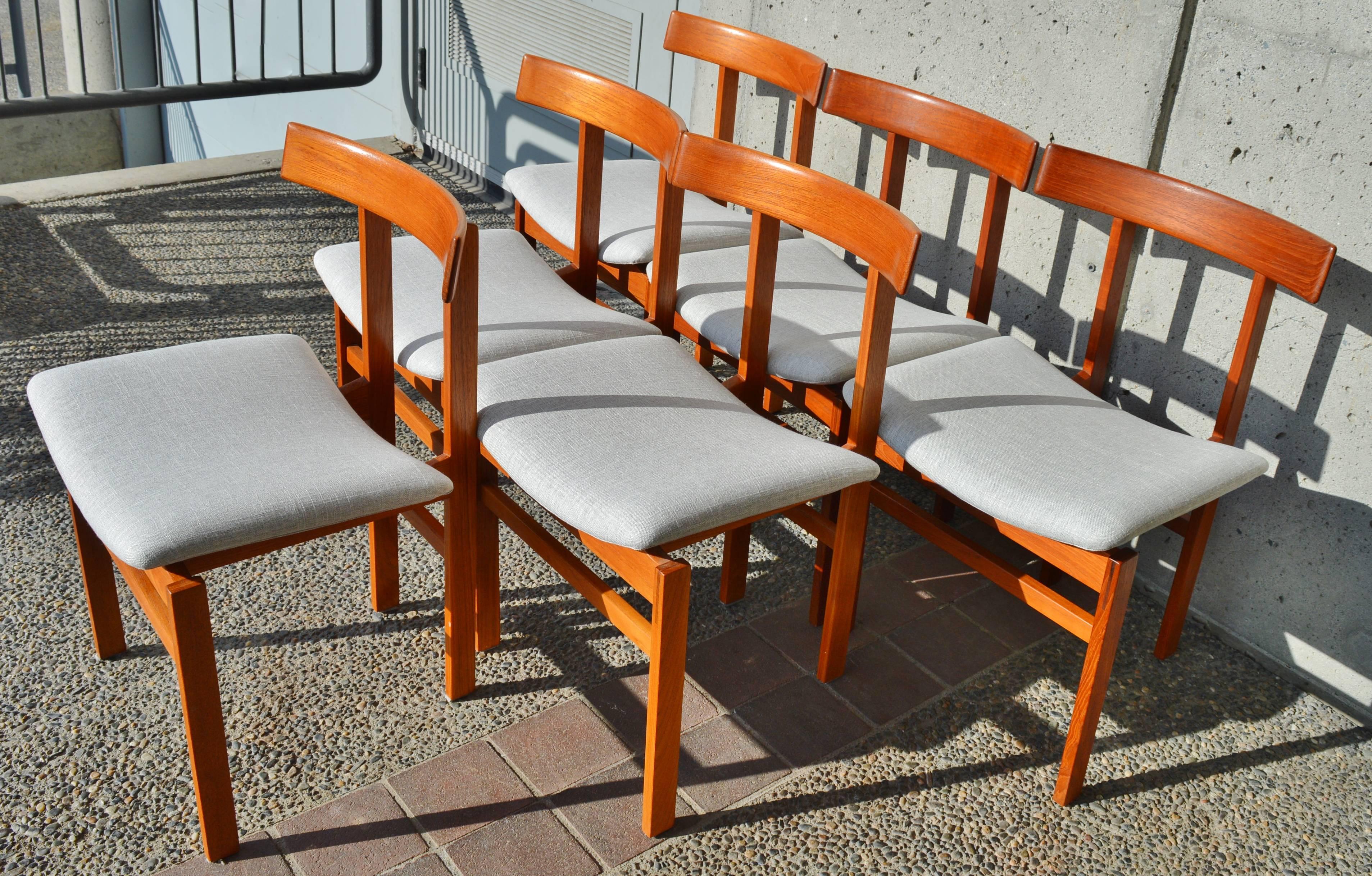 Impeccable Inger Klingenberg Uber Rare Solid Teak Dining Set of Six Chairs 2