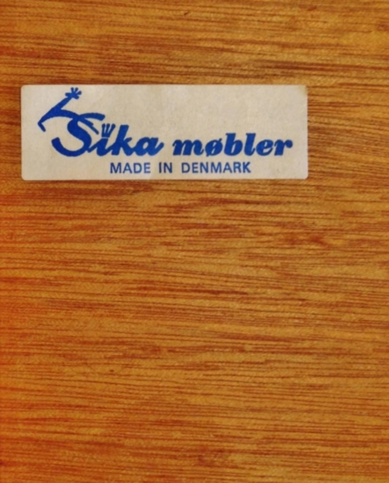 Danish Teak Serving Cart Flip-Top Tray, Casters by Sika Mobler 3