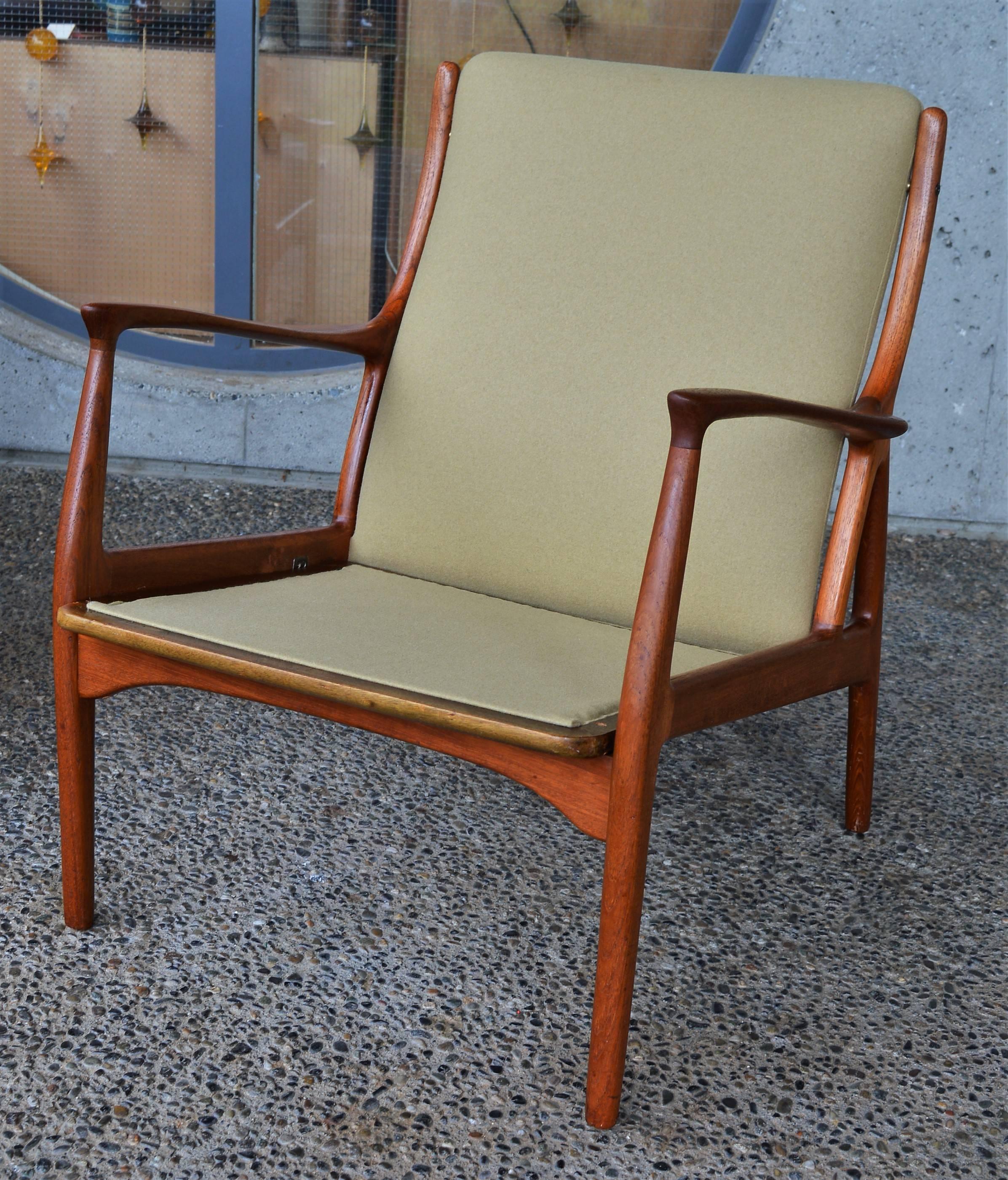 Horsnaes Teak Lounge Chair and Ottoman by Erik Kollig Andersen & Palle Pederse 2