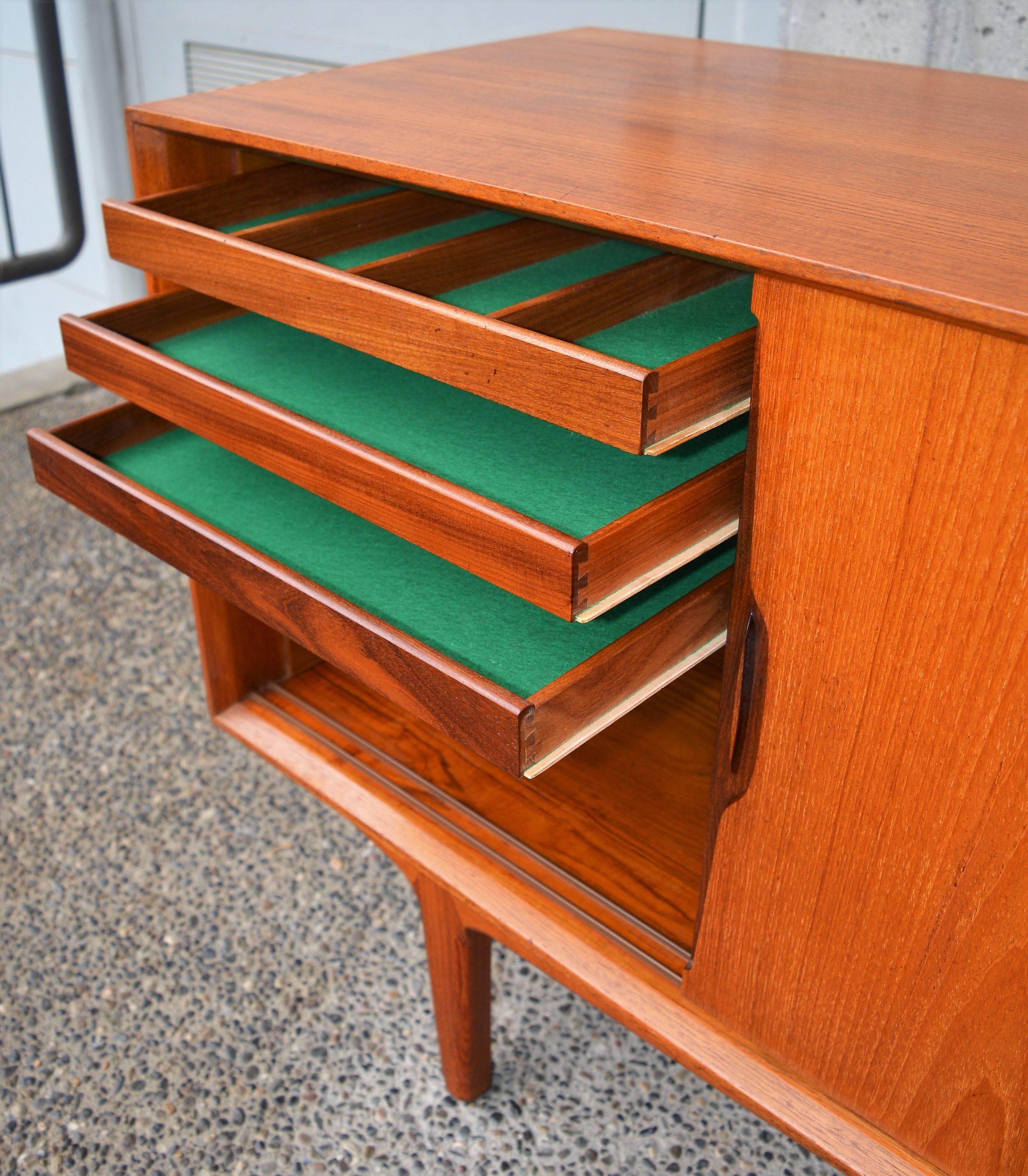 Mid-Century Modern Knud Nielsen Teak Credenza or Buffet for Losning Mobelfabrik