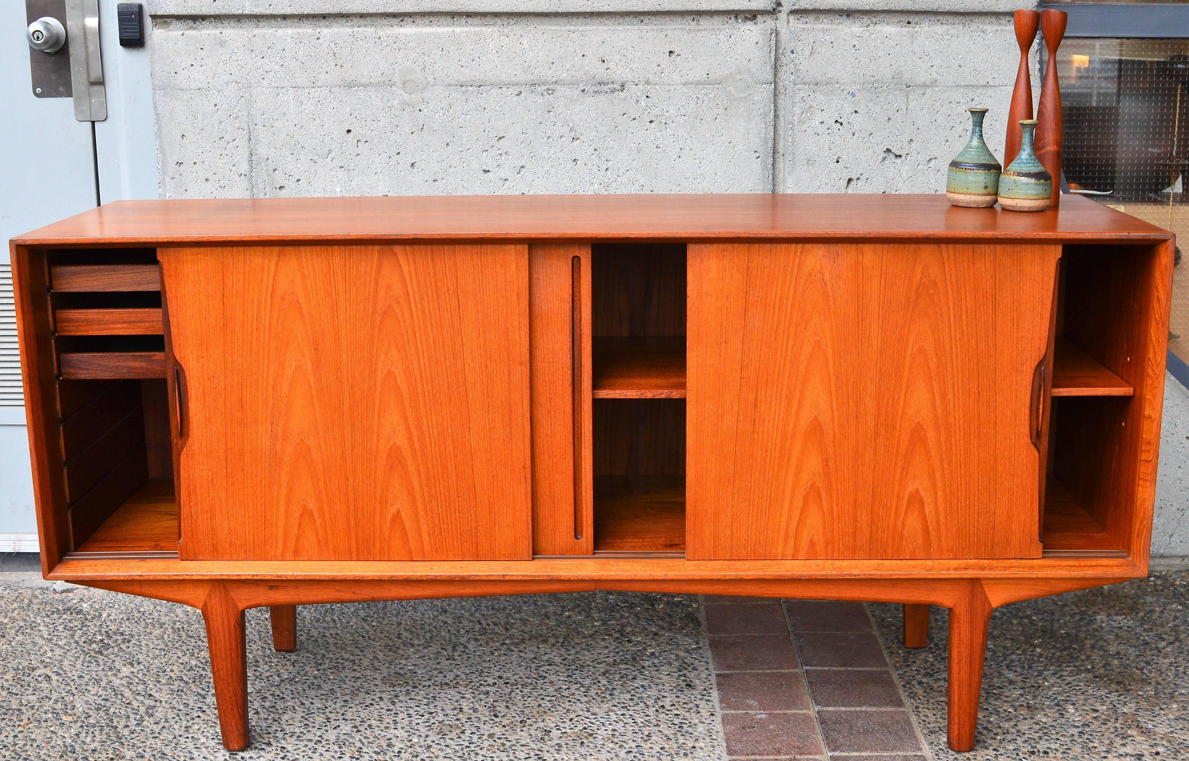 Danish Knud Nielsen Teak Credenza or Buffet for Losning Mobelfabrik