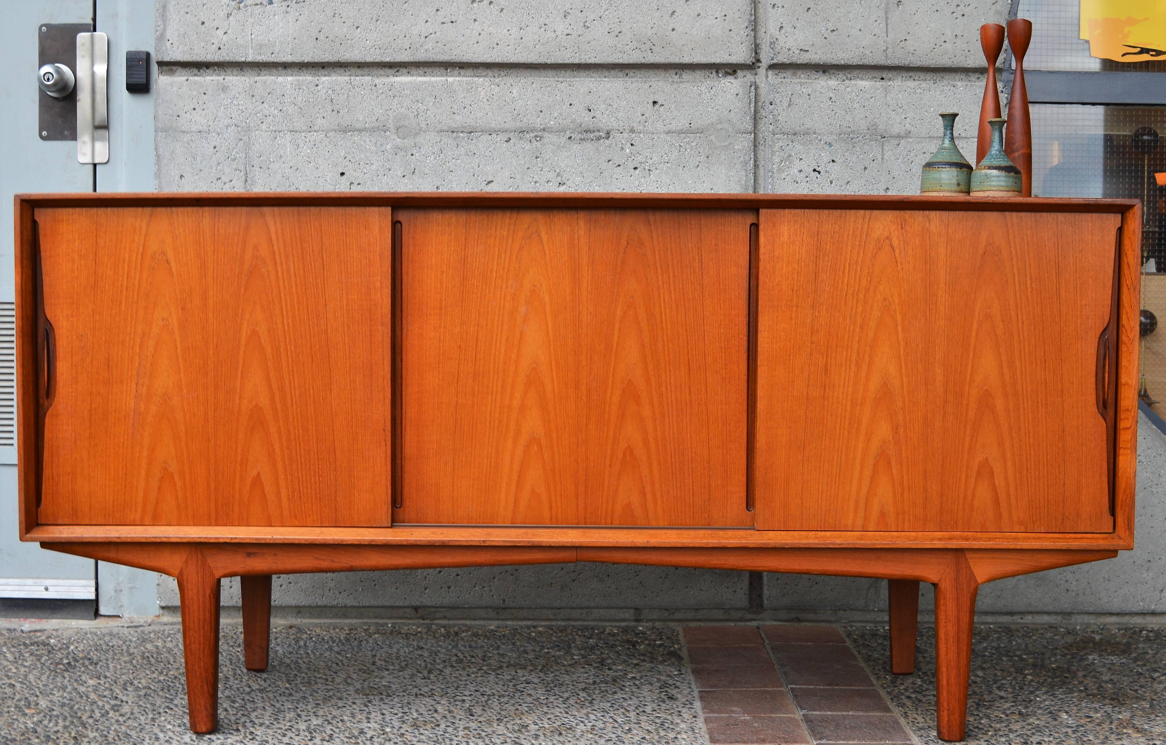 Mid-20th Century Knud Nielsen Teak Credenza or Buffet for Losning Mobelfabrik