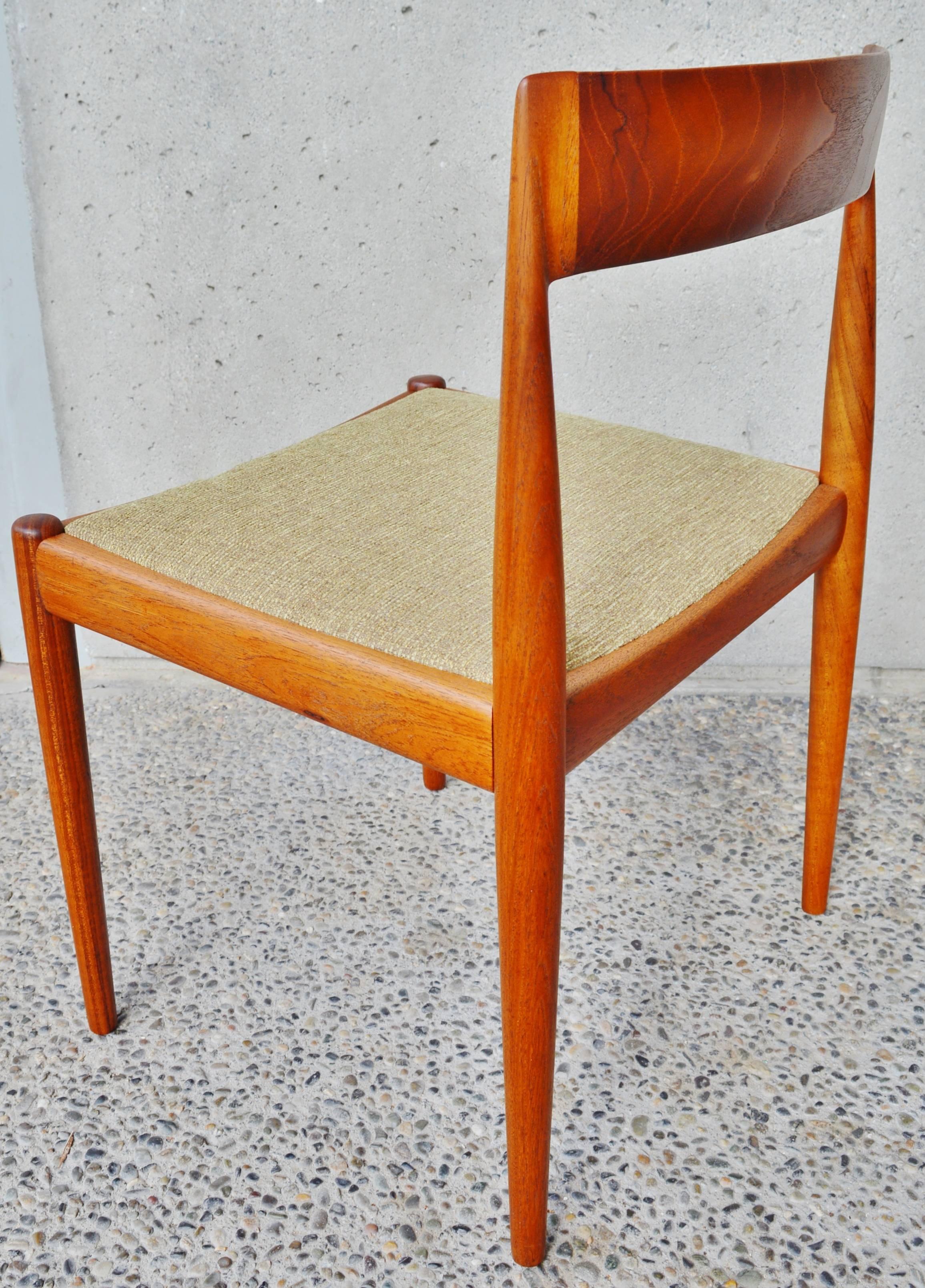 Mid-20th Century Rare Set of Four Kai Kristiansen Model 4110 Dining Chairs