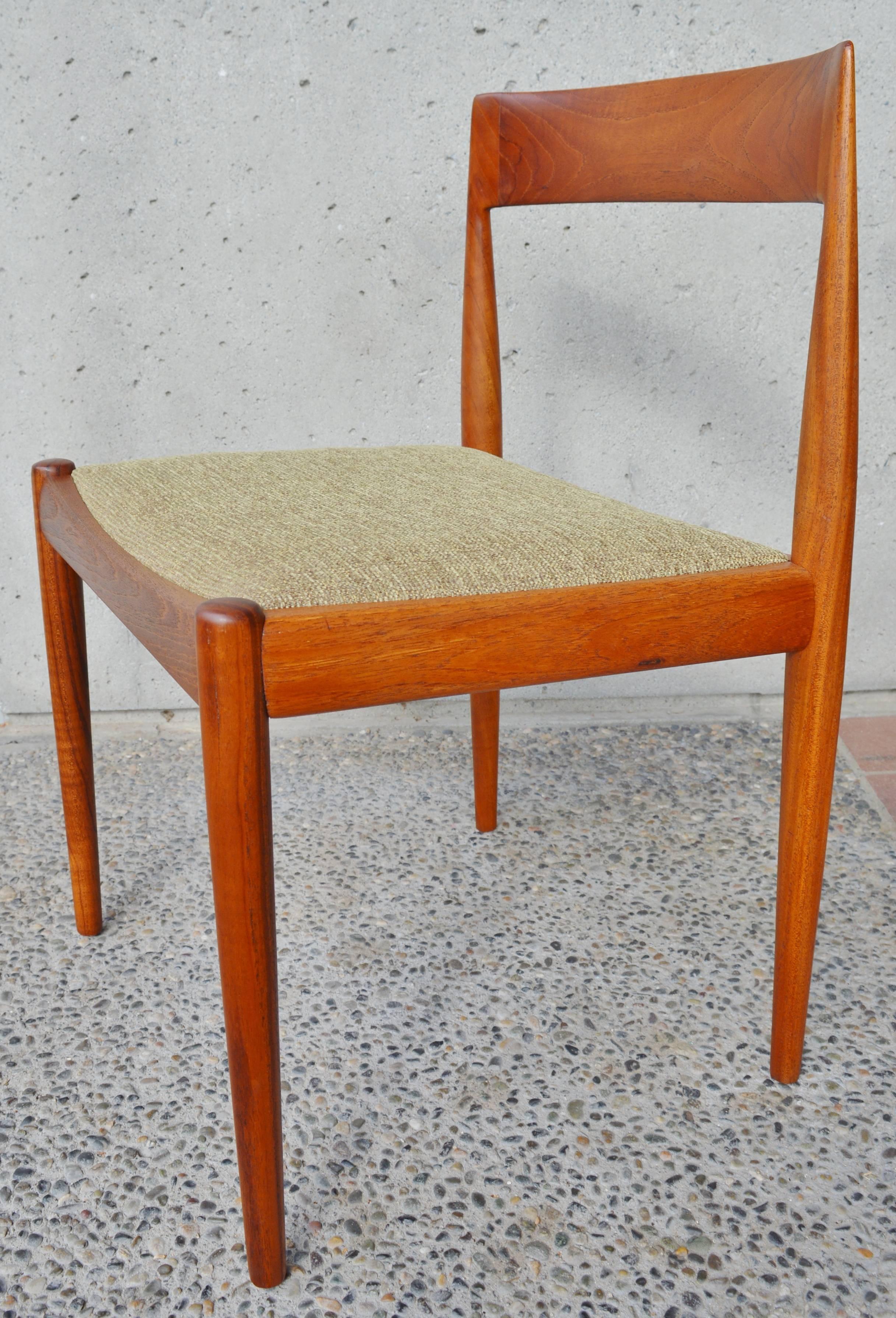 Upholstery Rare Set of Four Kai Kristiansen Model 4110 Dining Chairs