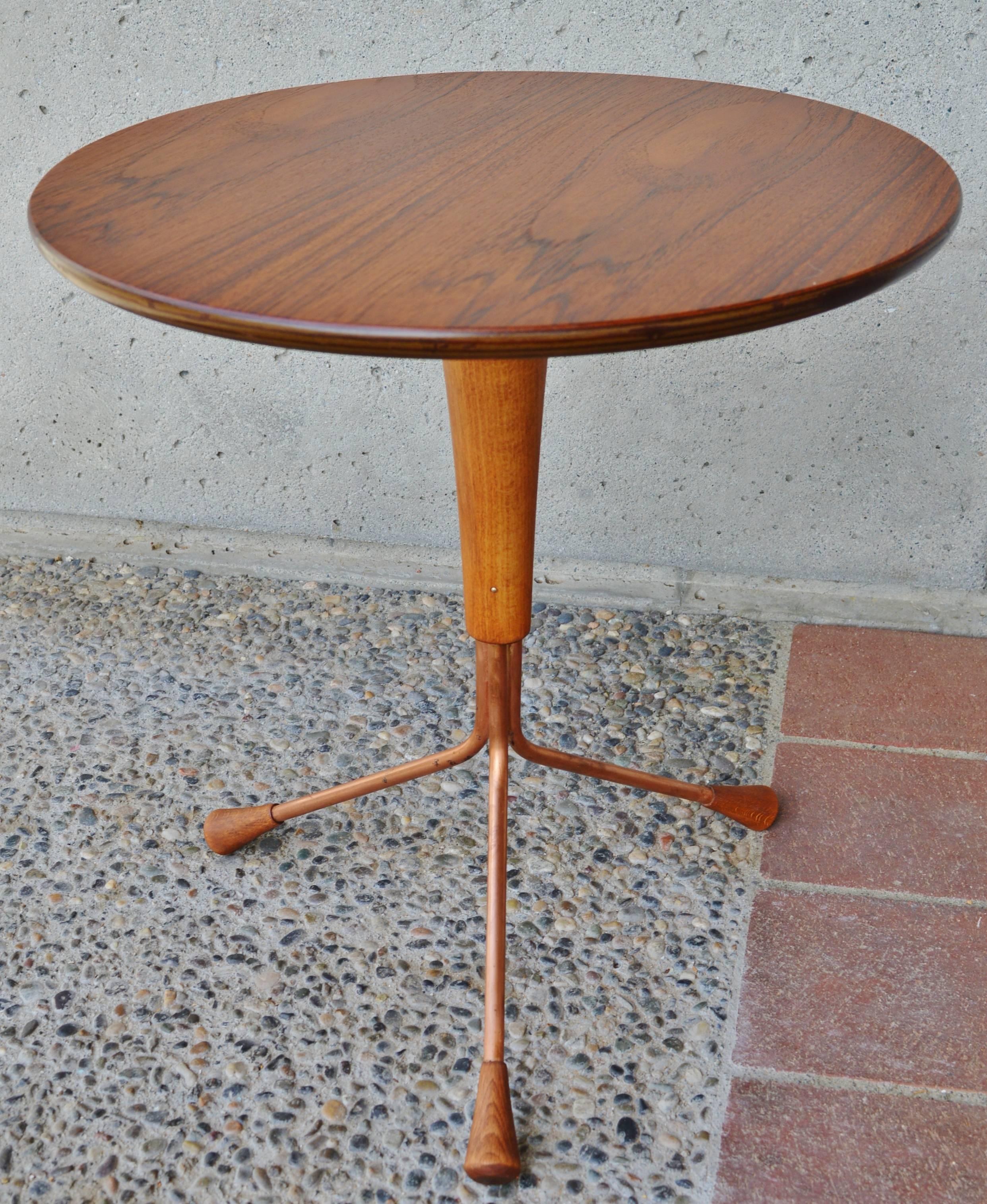 Mid-Century Modern Albert Larsson Atomic Tripod Round Side Table
