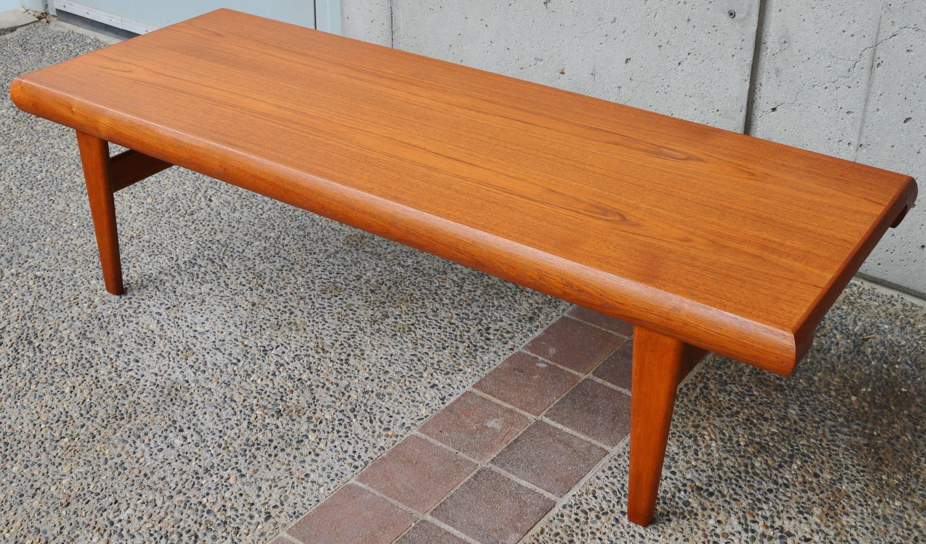 Mid-Century Modern Rare Johannes Andersen Danish Teak Coffee Table and Two Nesting Side Table Set