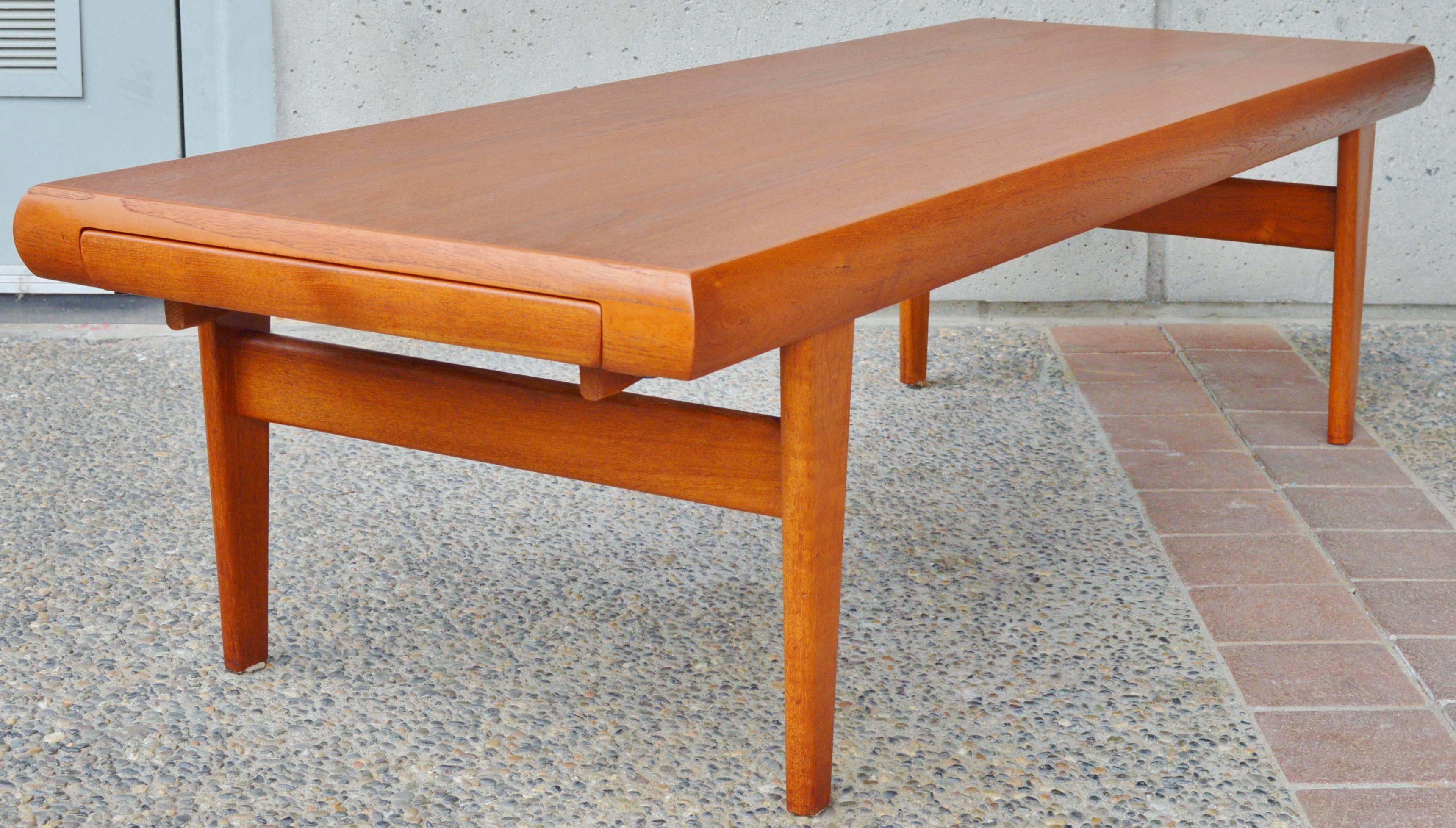 Mid-20th Century Rare Johannes Andersen Danish Teak Coffee Table and Two Nesting Side Table Set
