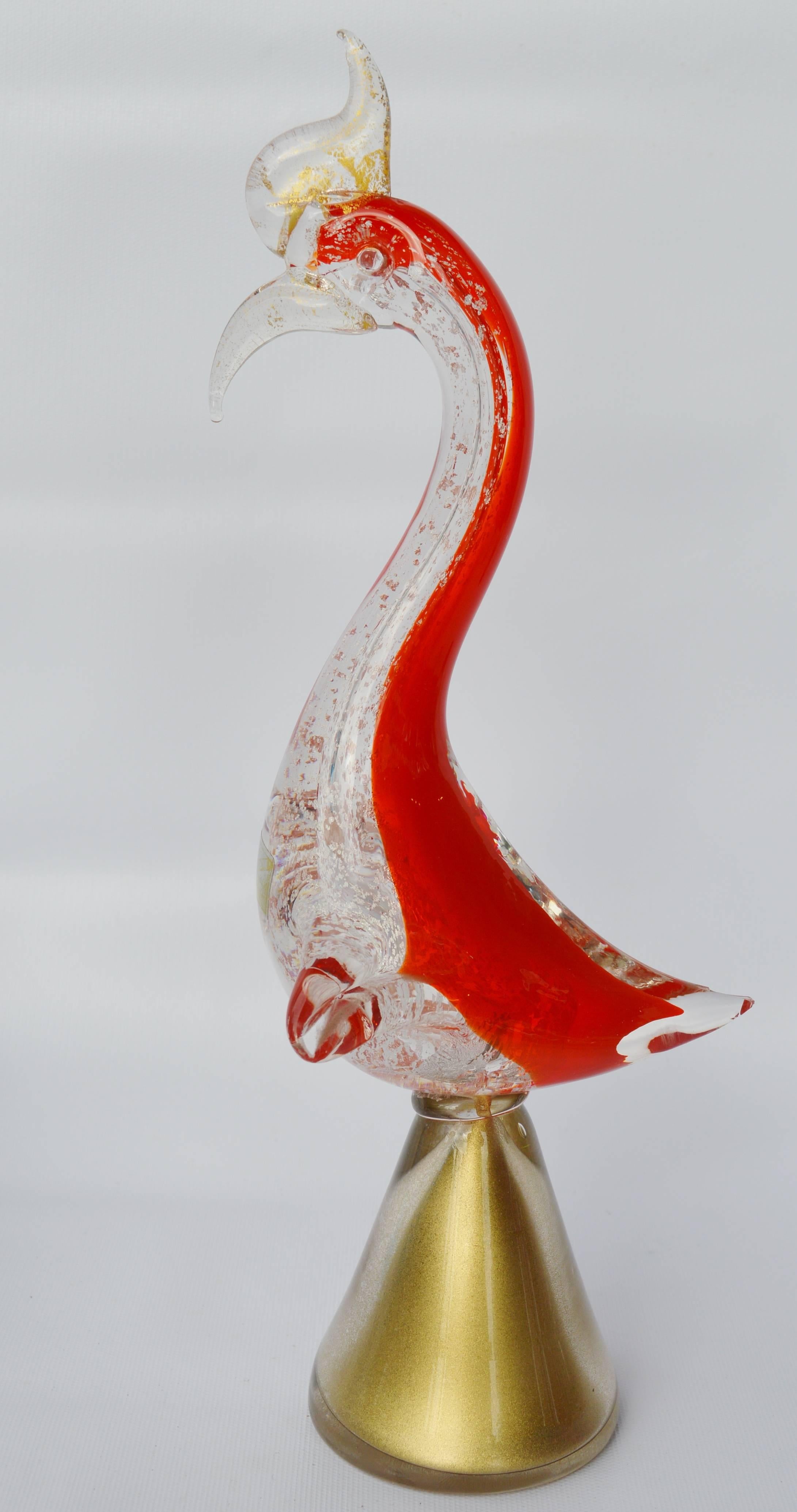 gumps murano glass rooster figurine
