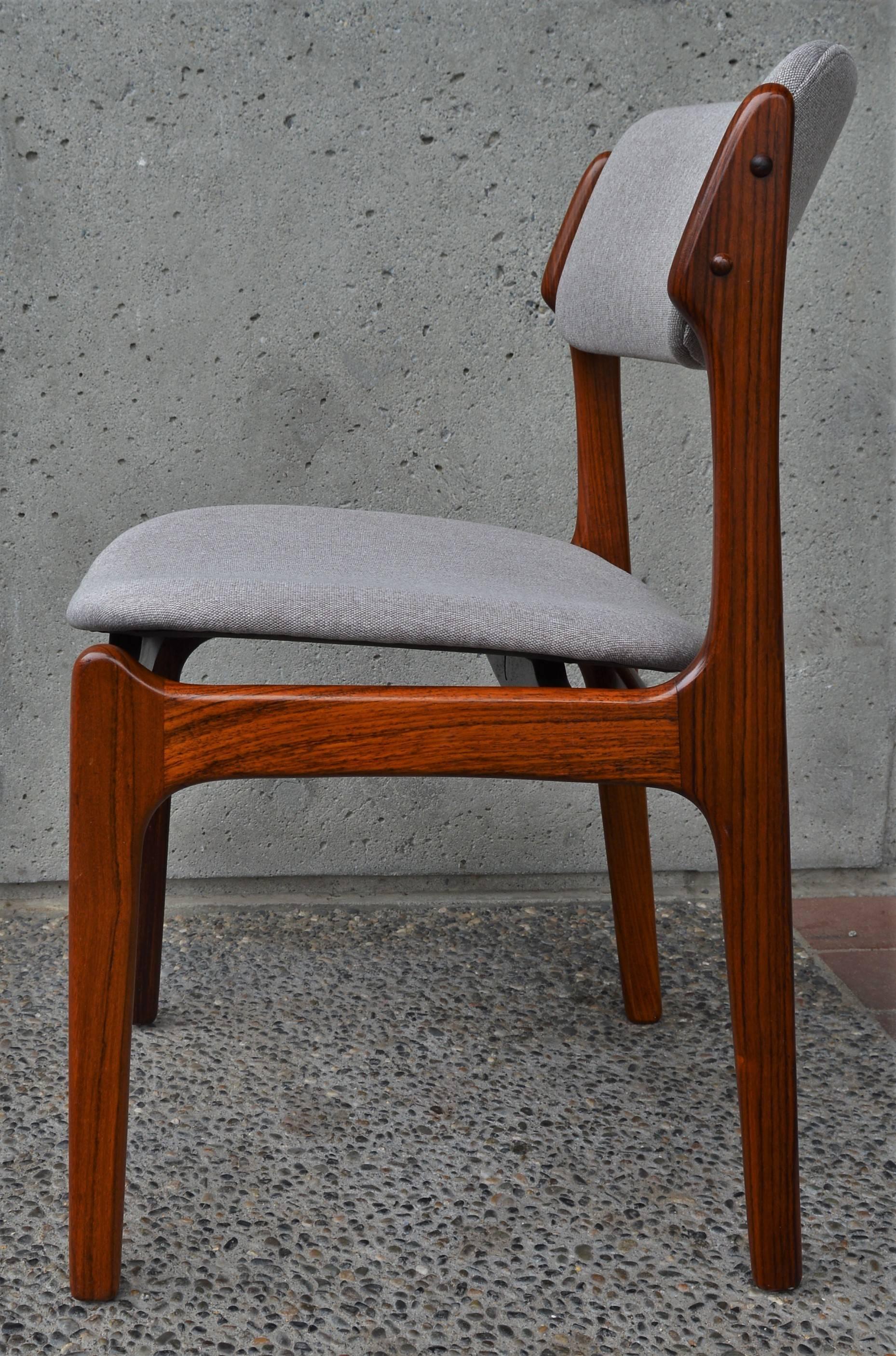 Erik Buch Model 49 Rosewood Dining Chairs, Set of Six, Danish Modern 3