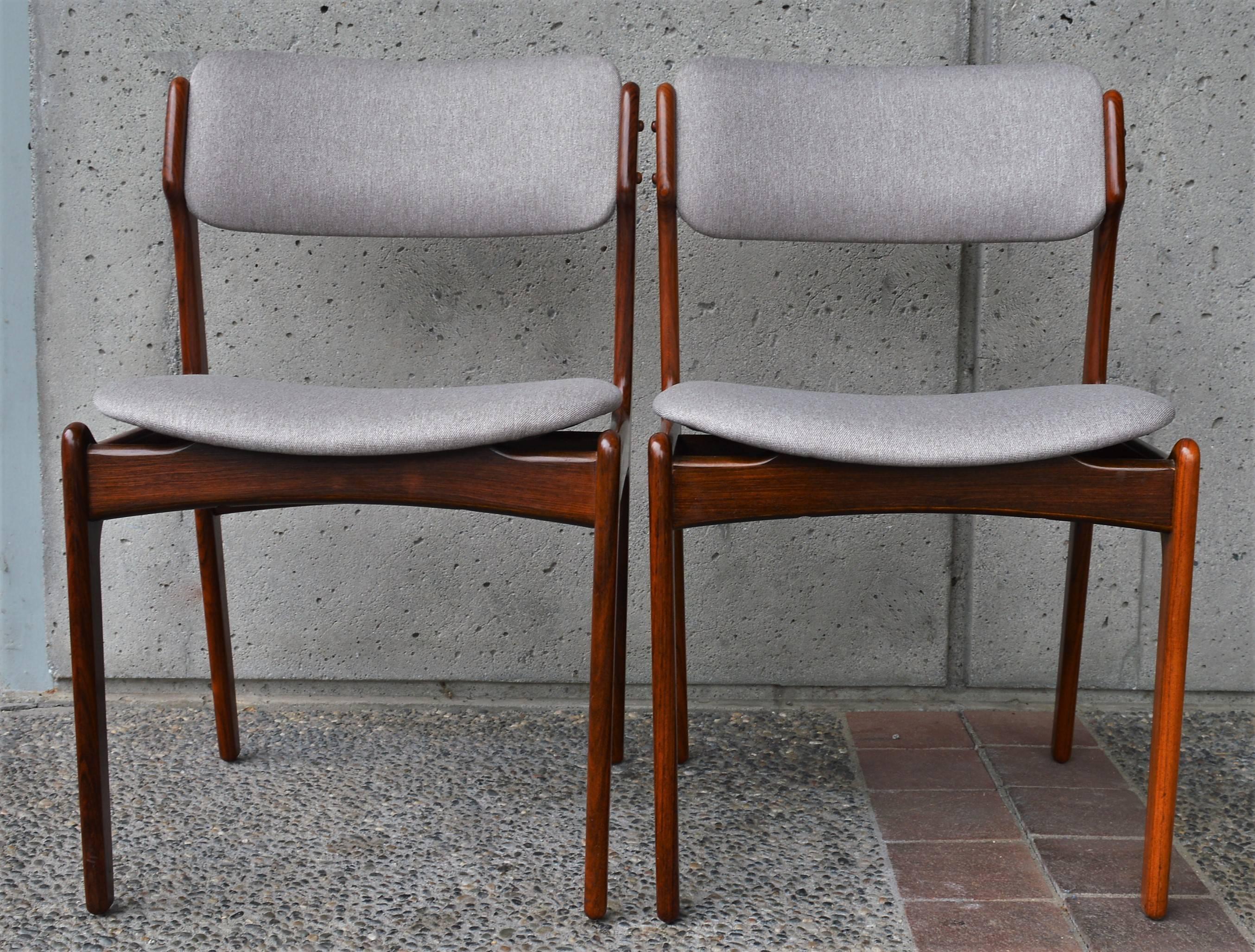 Erik Buch Model 49 Rosewood Dining Chairs, Set of Six, Danish Modern 2