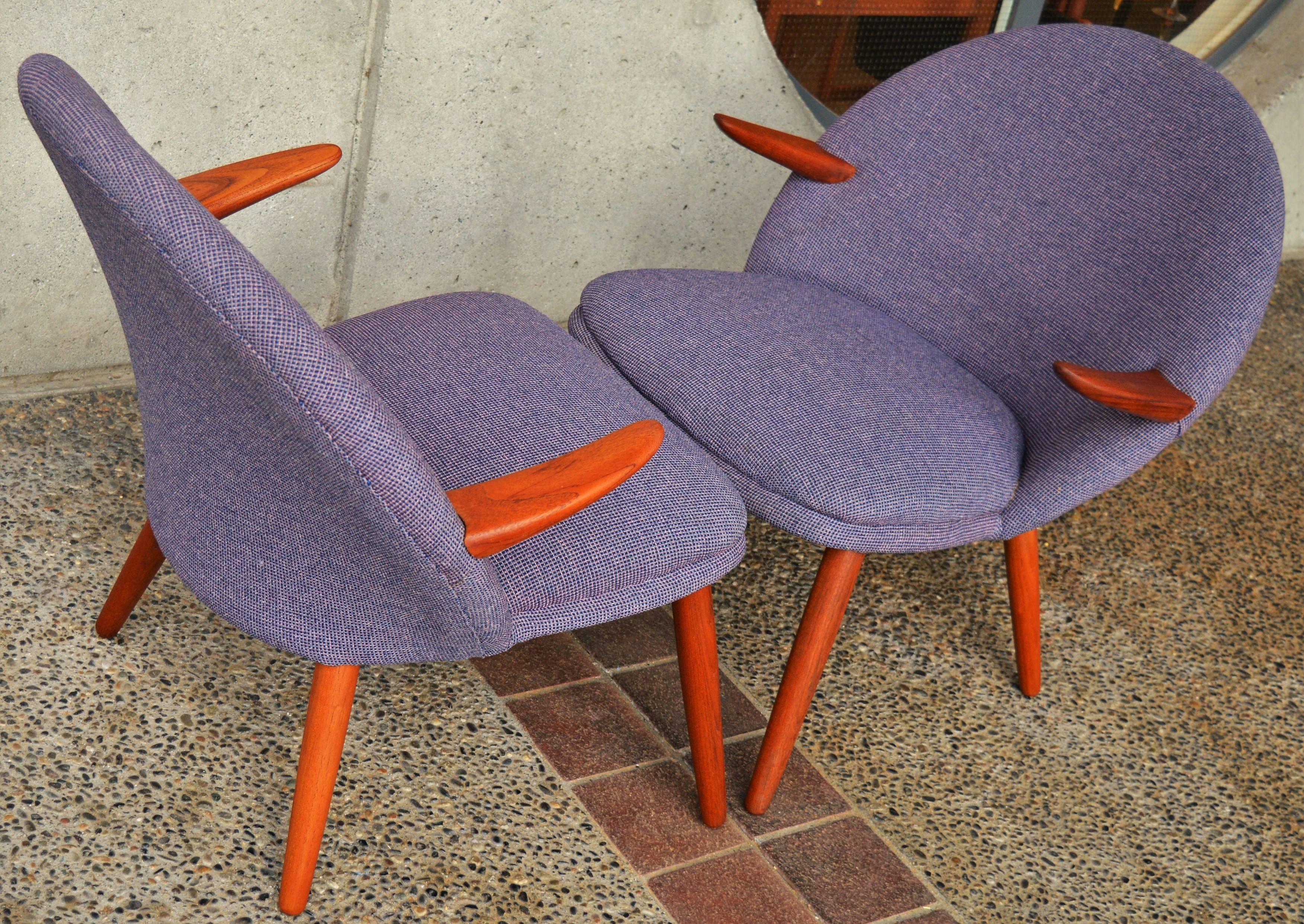 Pair of Kurt Olsen Armchairs / Easy Chairs for Glostrup Mobelfabrik, Danish 3