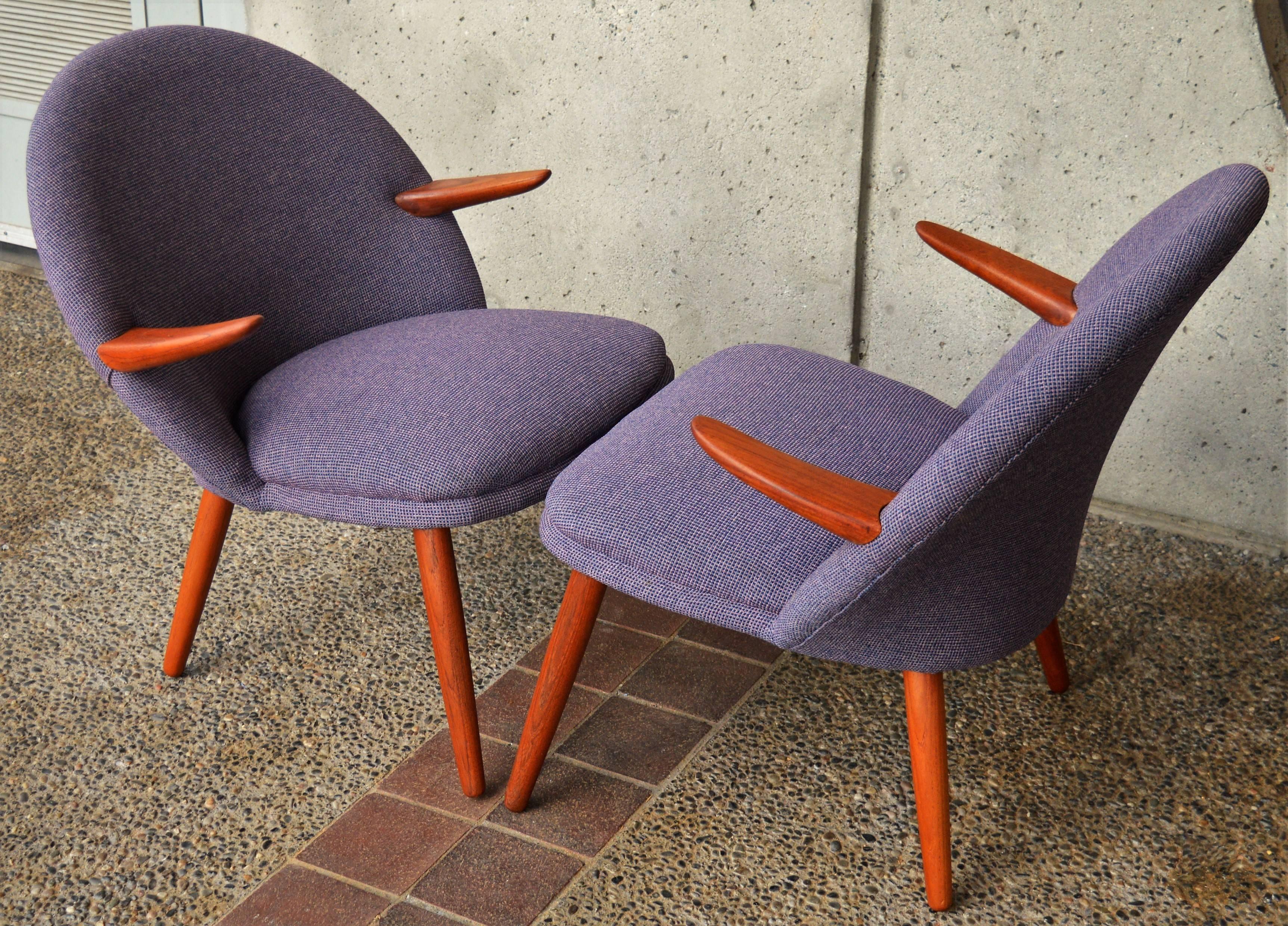 Pair of Kurt Olsen Armchairs / Easy Chairs for Glostrup Mobelfabrik, Danish 1