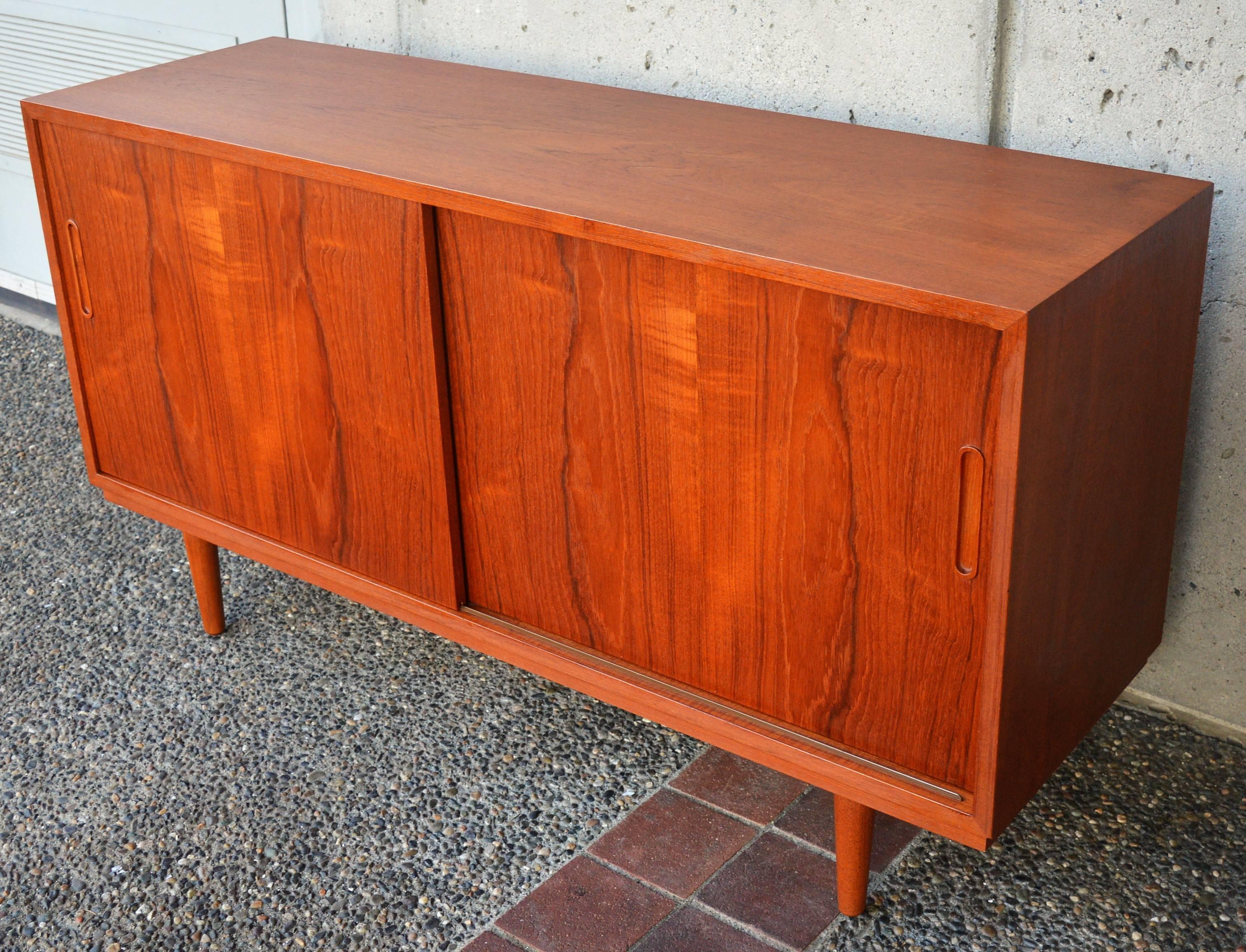 Poul Hundevad All Wood Teak and Birch Compact Credenza or Buffet 3