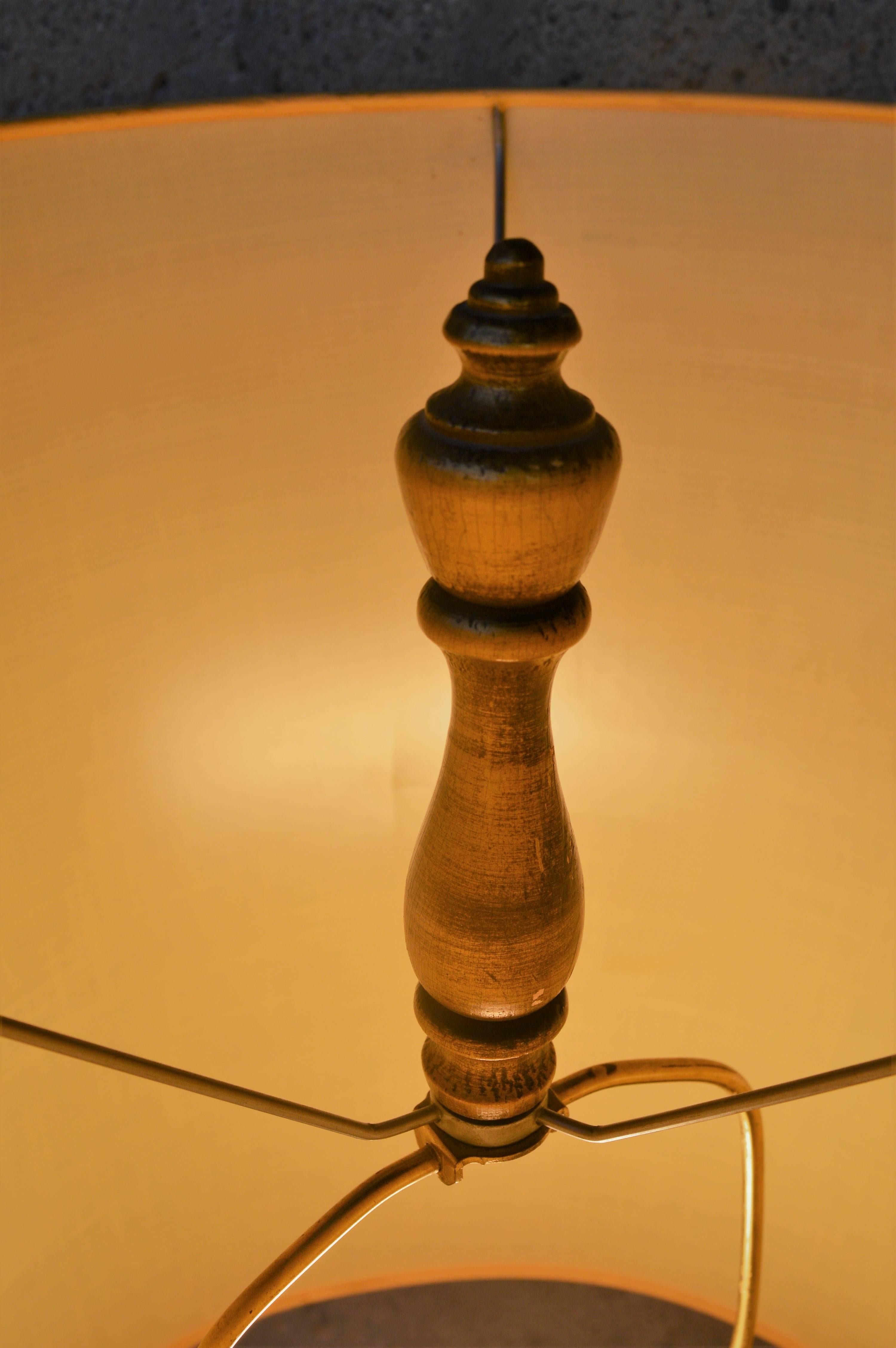 Large Impact Midcentury Ceramic Lamp in Gold or Turquoise For Sale 2