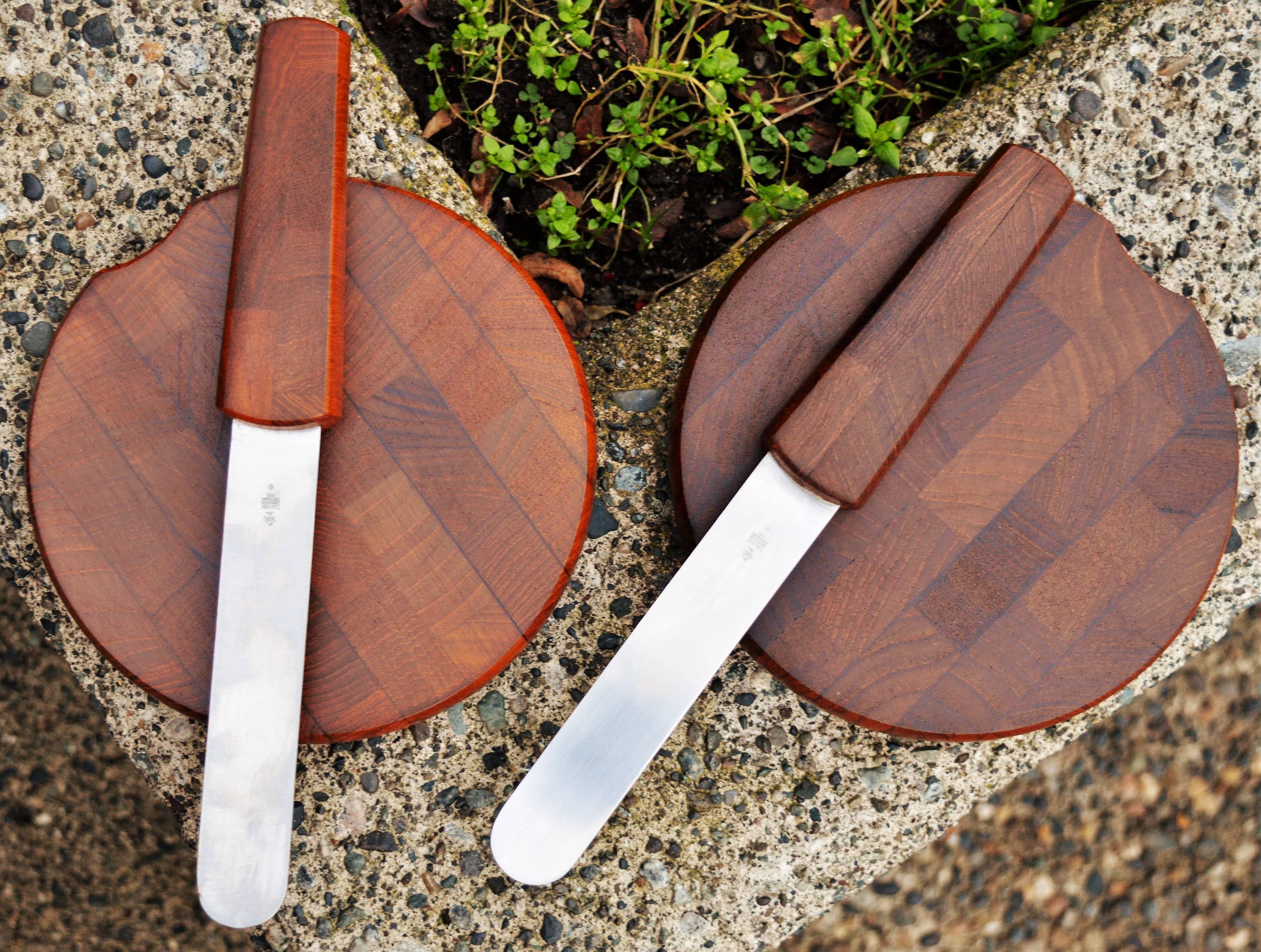 Pair of Jens Quistgaard for Dansk Single Teak Cutting Boards with Hidden Knives For Sale 2