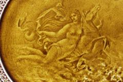 Large German Mettlach Mermaid Earthenware Charger