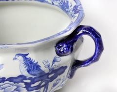 Mason Ironstone Blue Pheasant Chamber Pot