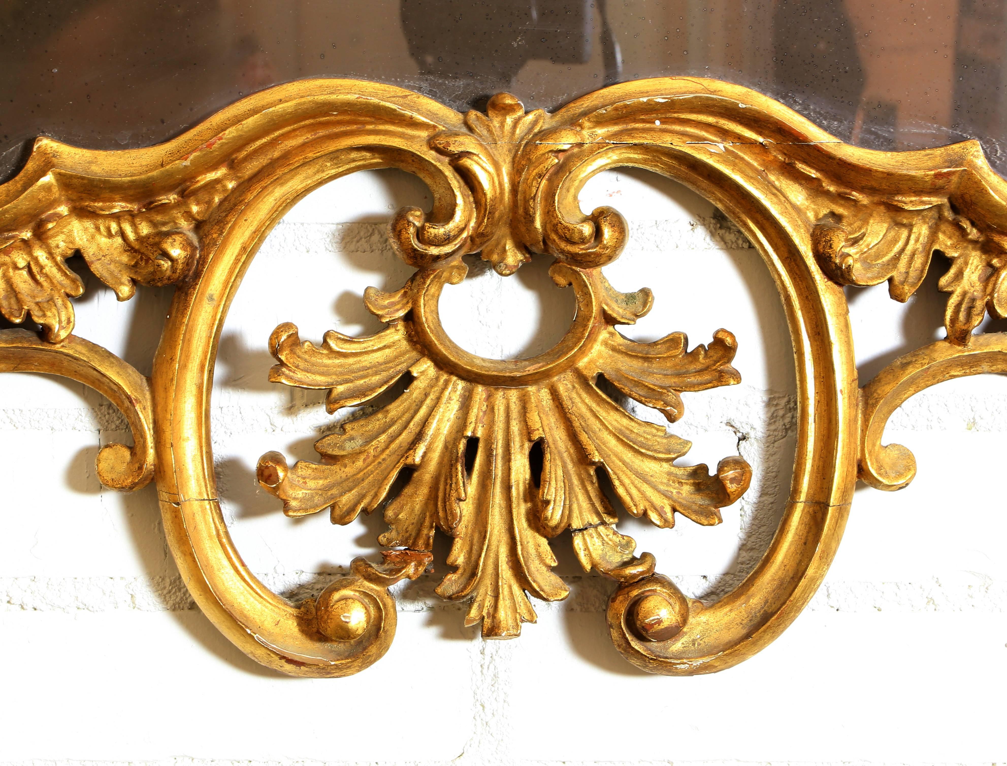 20th Century Florentine Gilt Louis XV Style Wall Mirror For Sale