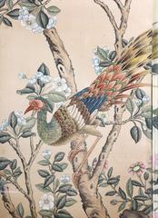 Tall Hand-Painted Decorative Screen or Room Divider