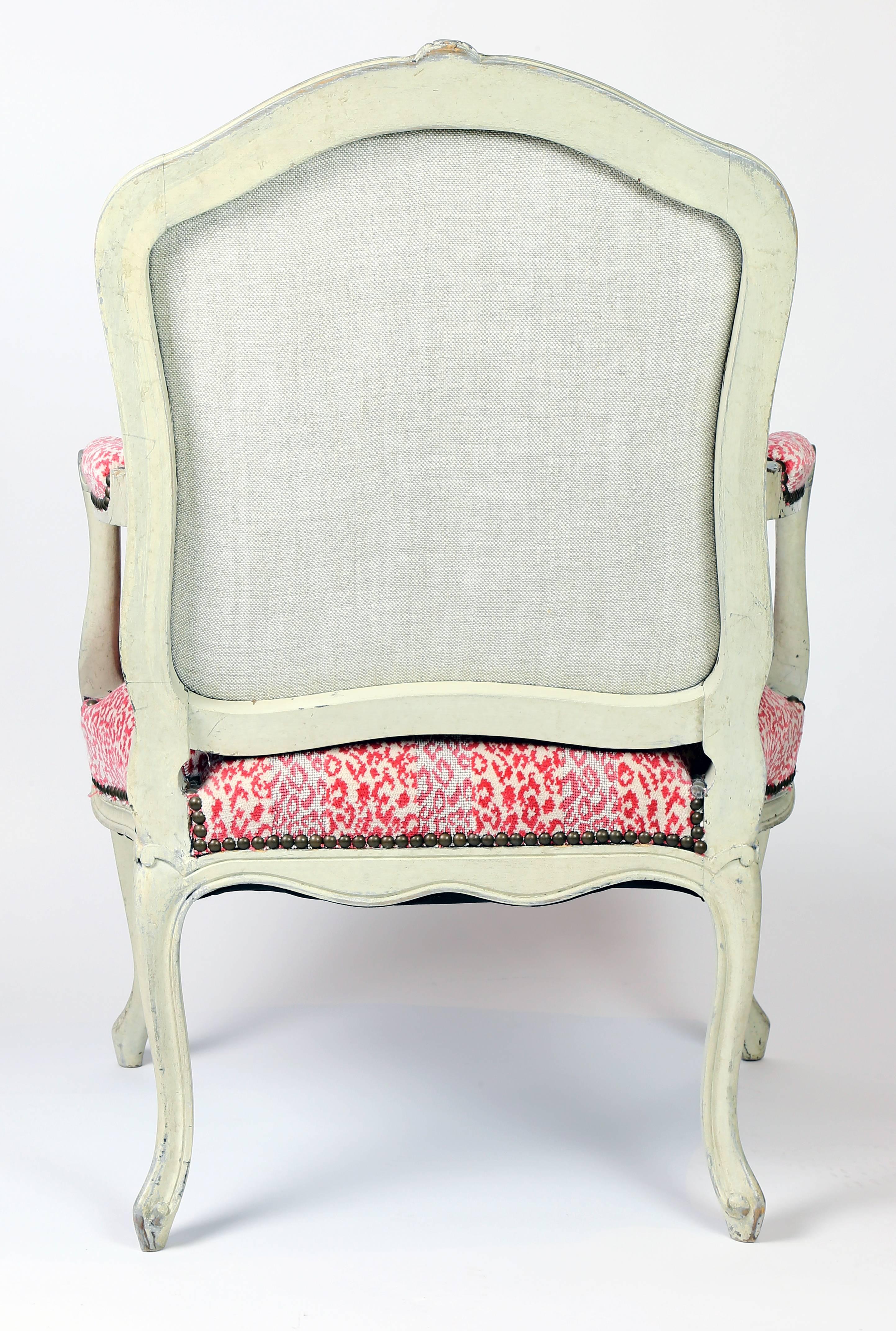 French Louis XV Style Painted Armchair 2