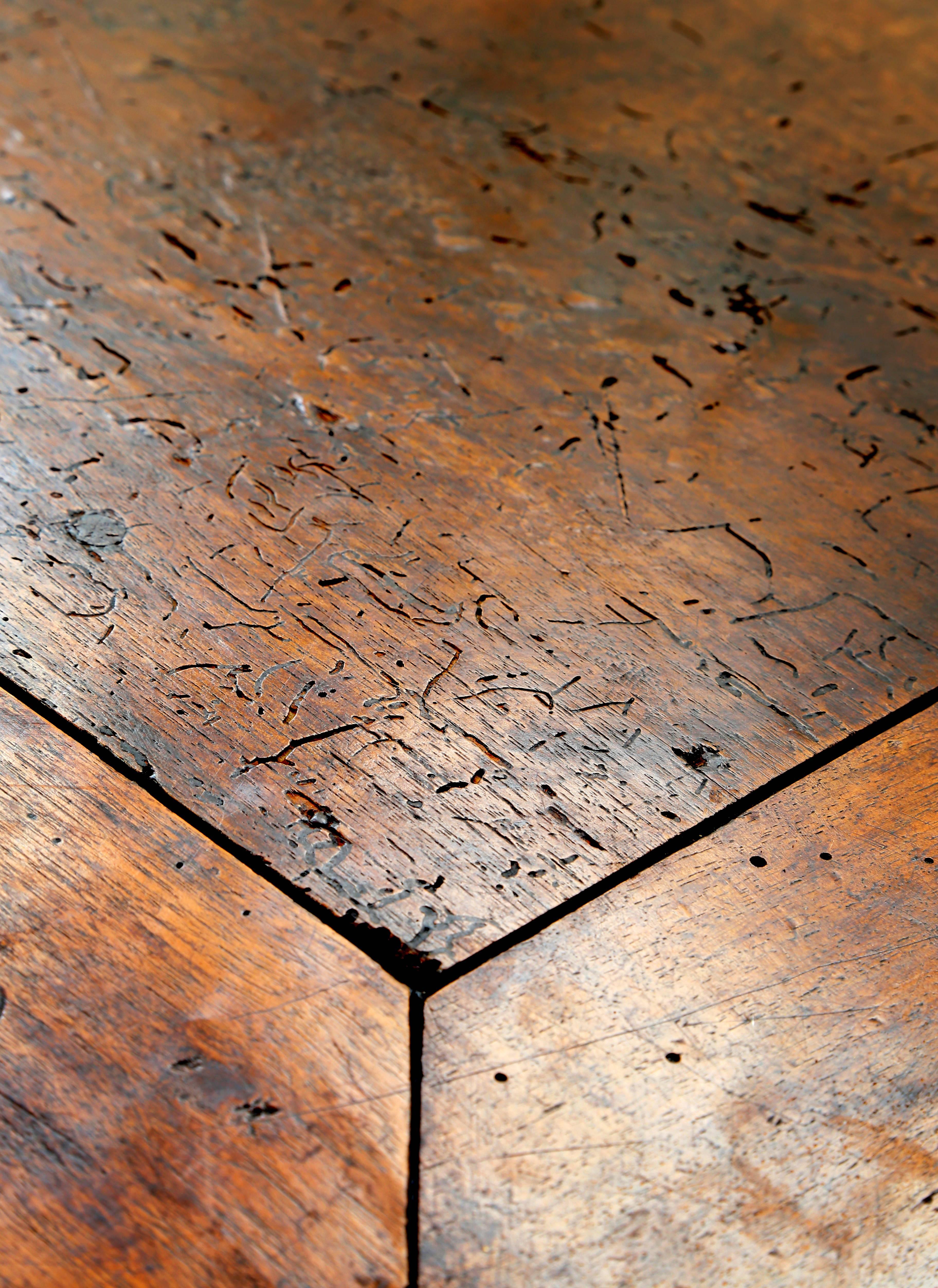 Carved Walnut Trestle Table, Italian Baroque Style