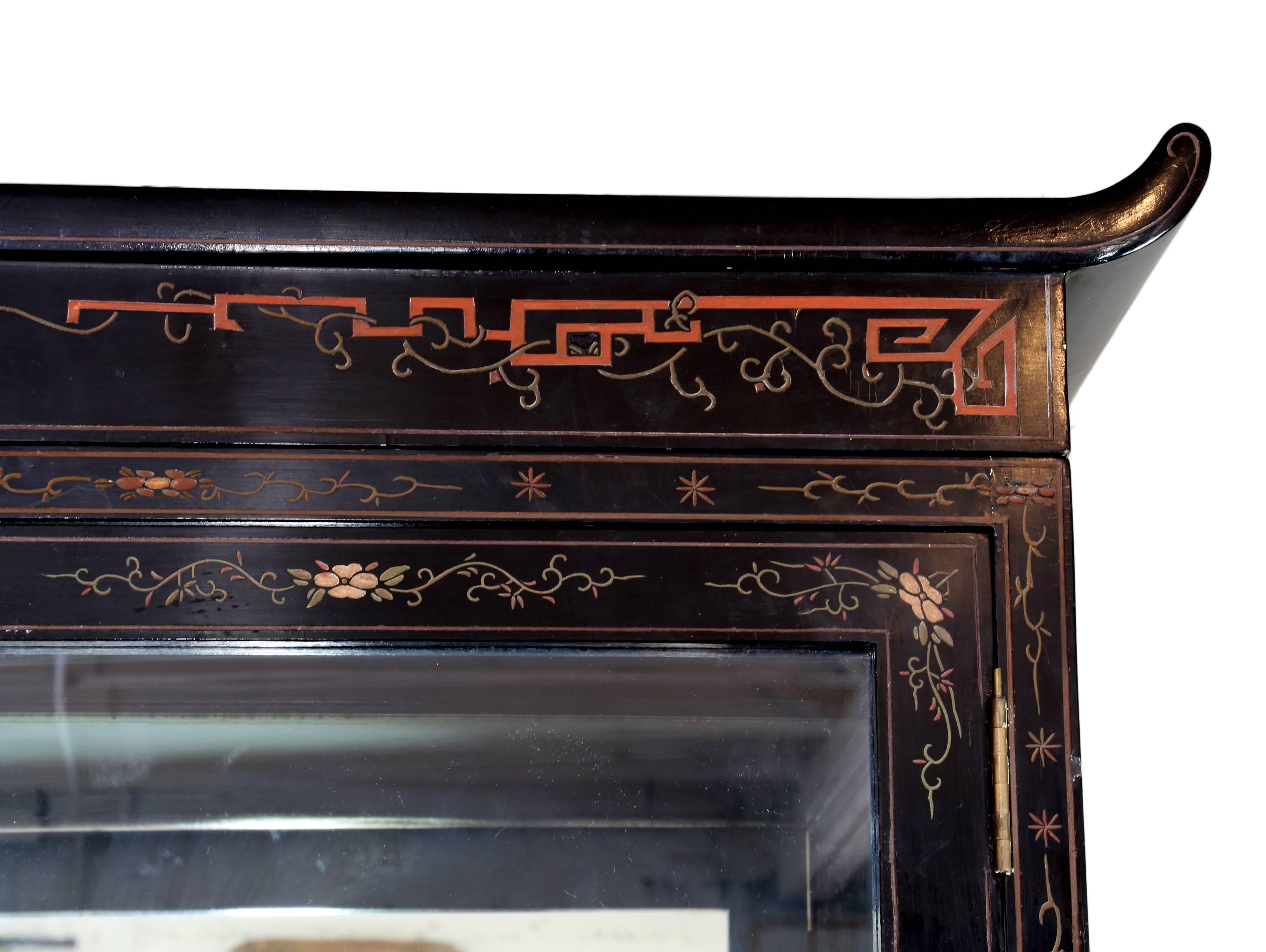 Wood Chinese Coromandel Display Cabinet For Sale