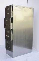 Classique Industrial File Cabinet, Four-Drawer, Polished Steel