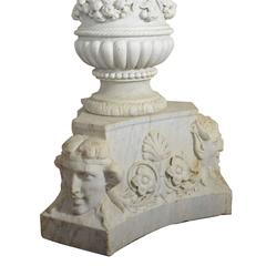 Italian Carved White Carrare Marble Fountain Late 18th Century