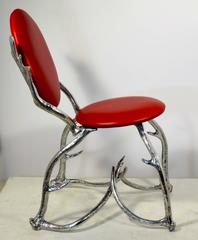 Leather, Aluminum Antlers Chair by Arthur Court 1970