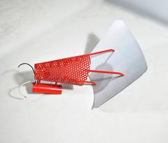 Jacques Biny Wall Sconce Red and Black, 1950