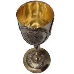 Russian Coronation Goblet "Romanov" Silver and Gold Washed Interior and Base