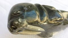 Large Inuit Soapstone Walrus, Signed in Italics and Numbered