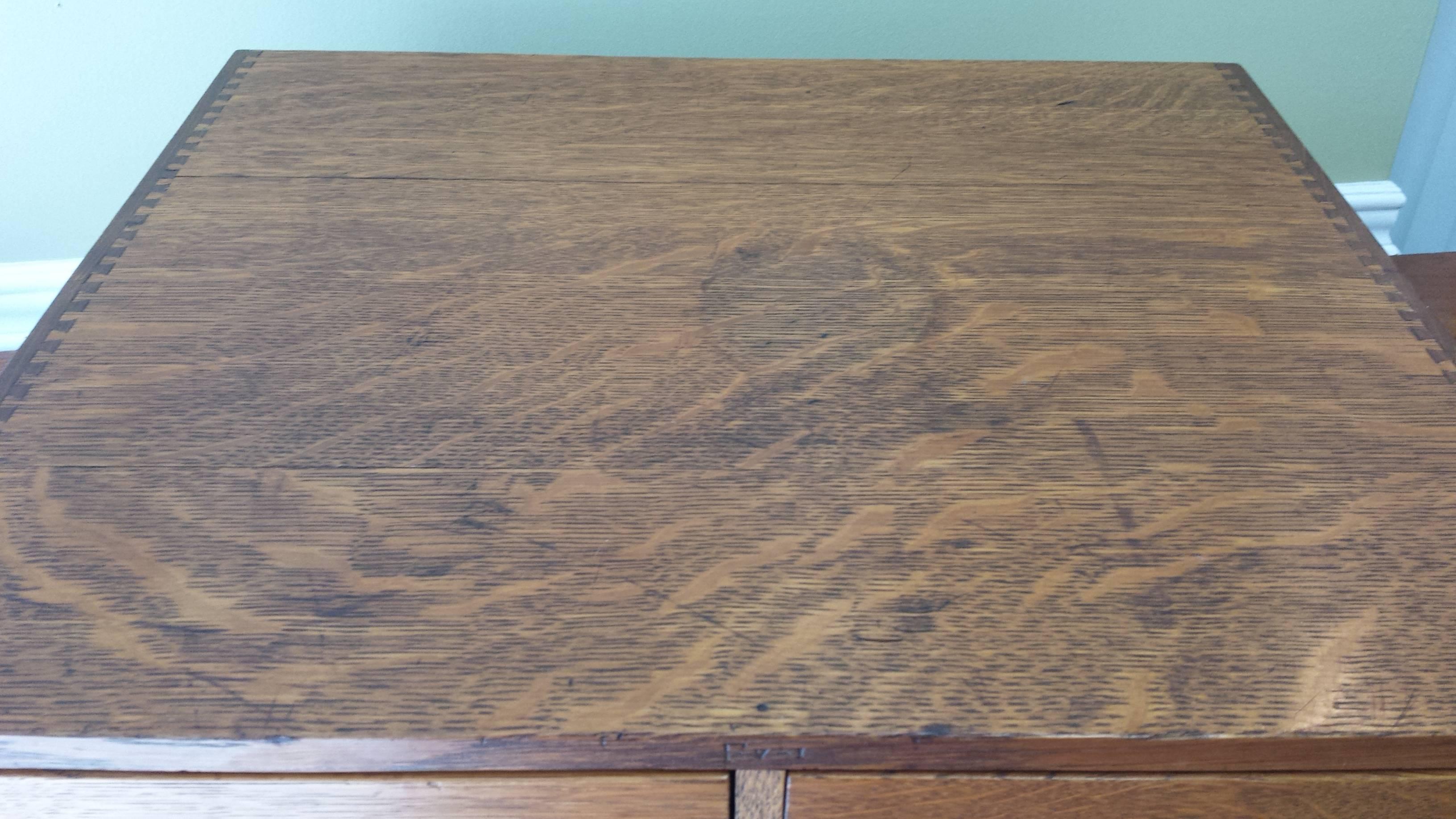 Quarter Cut Oak Two-Drawer Filing Box with Sliding Drawer Holders 2