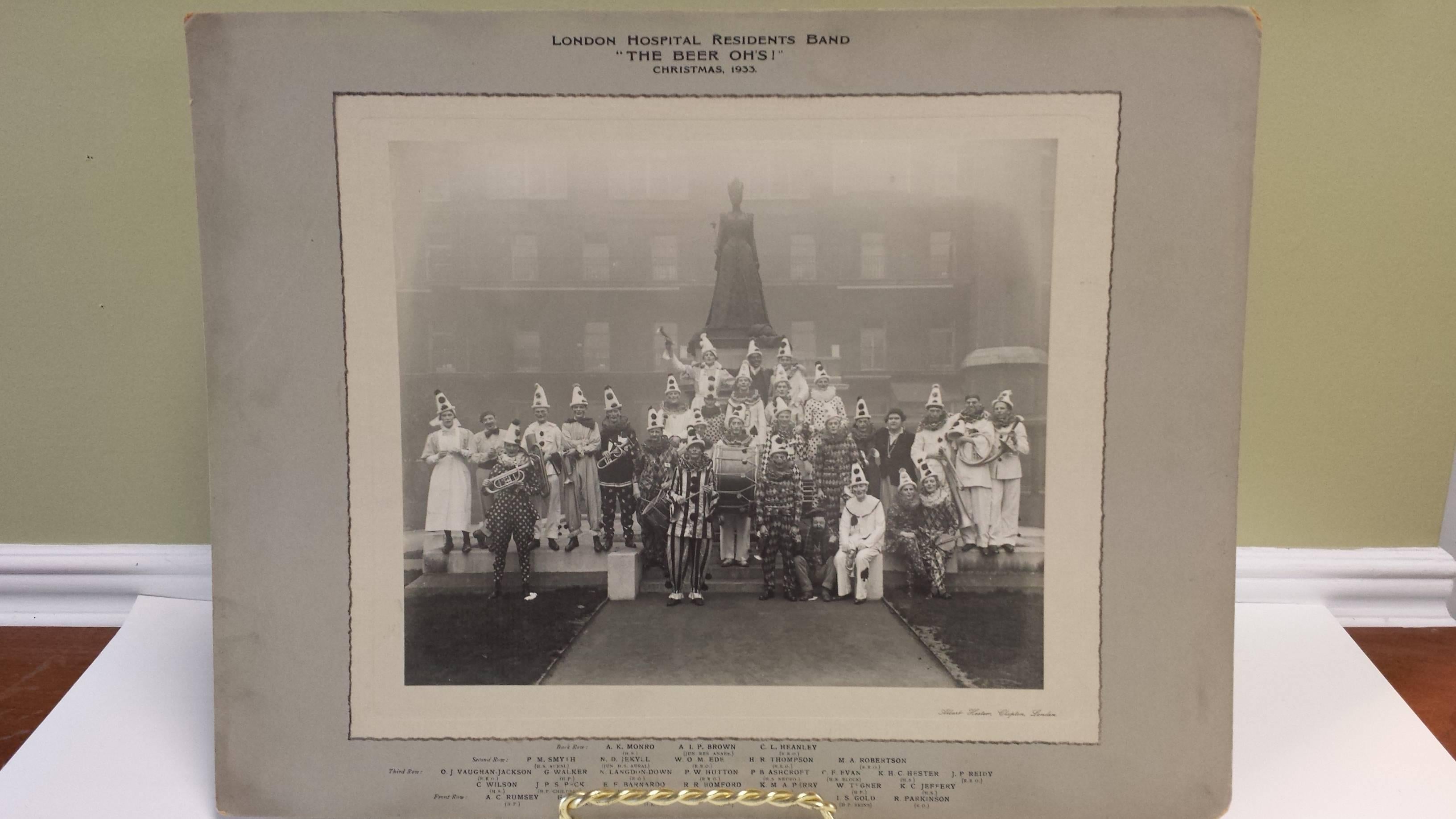 Arts and Crafts Albert Hester Photograph 1933 Clapton London, London Hospital Residents Band