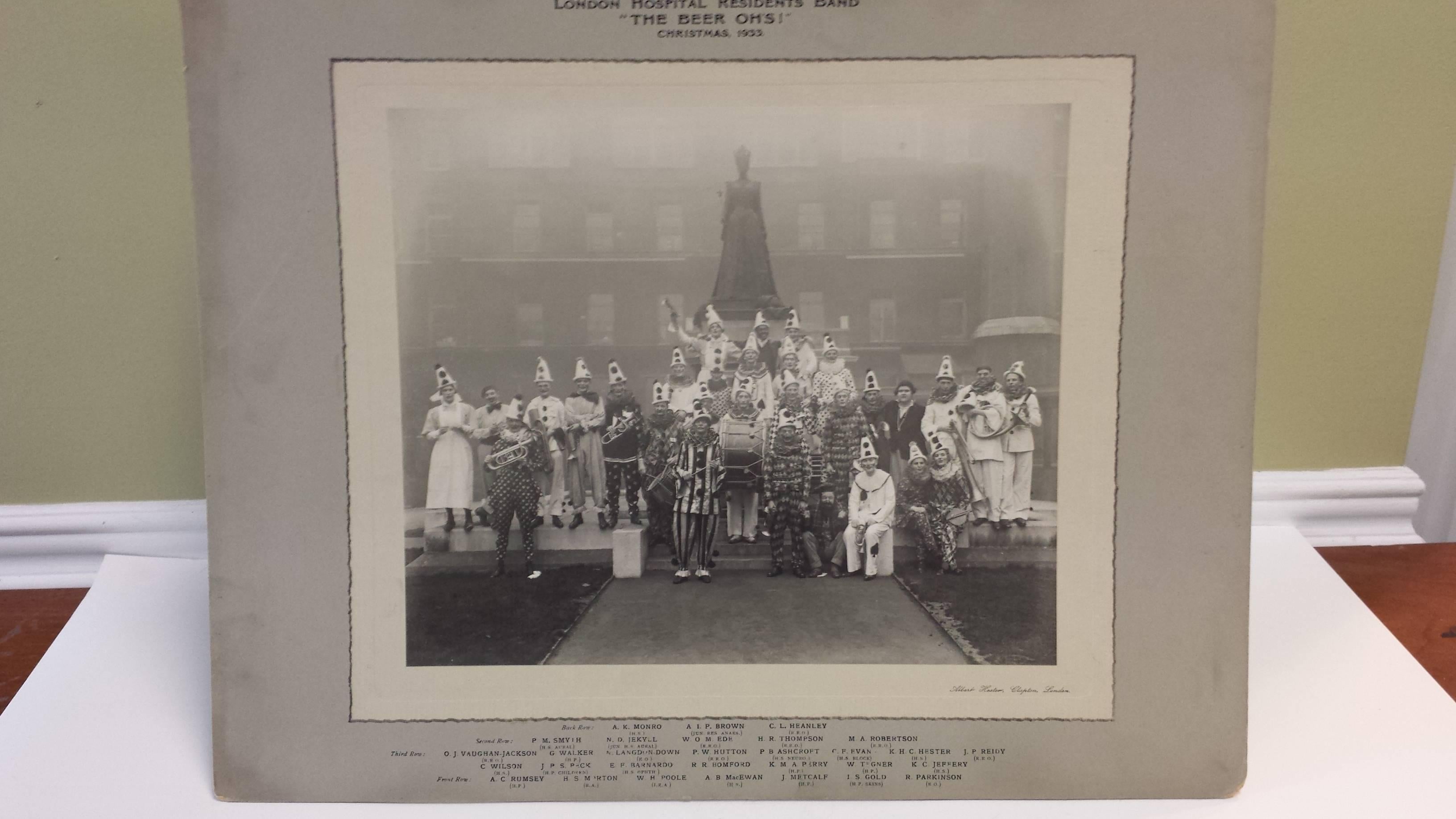 Albert Hester Photograph 1933 Clapton London, London Hospital Residents Band 2