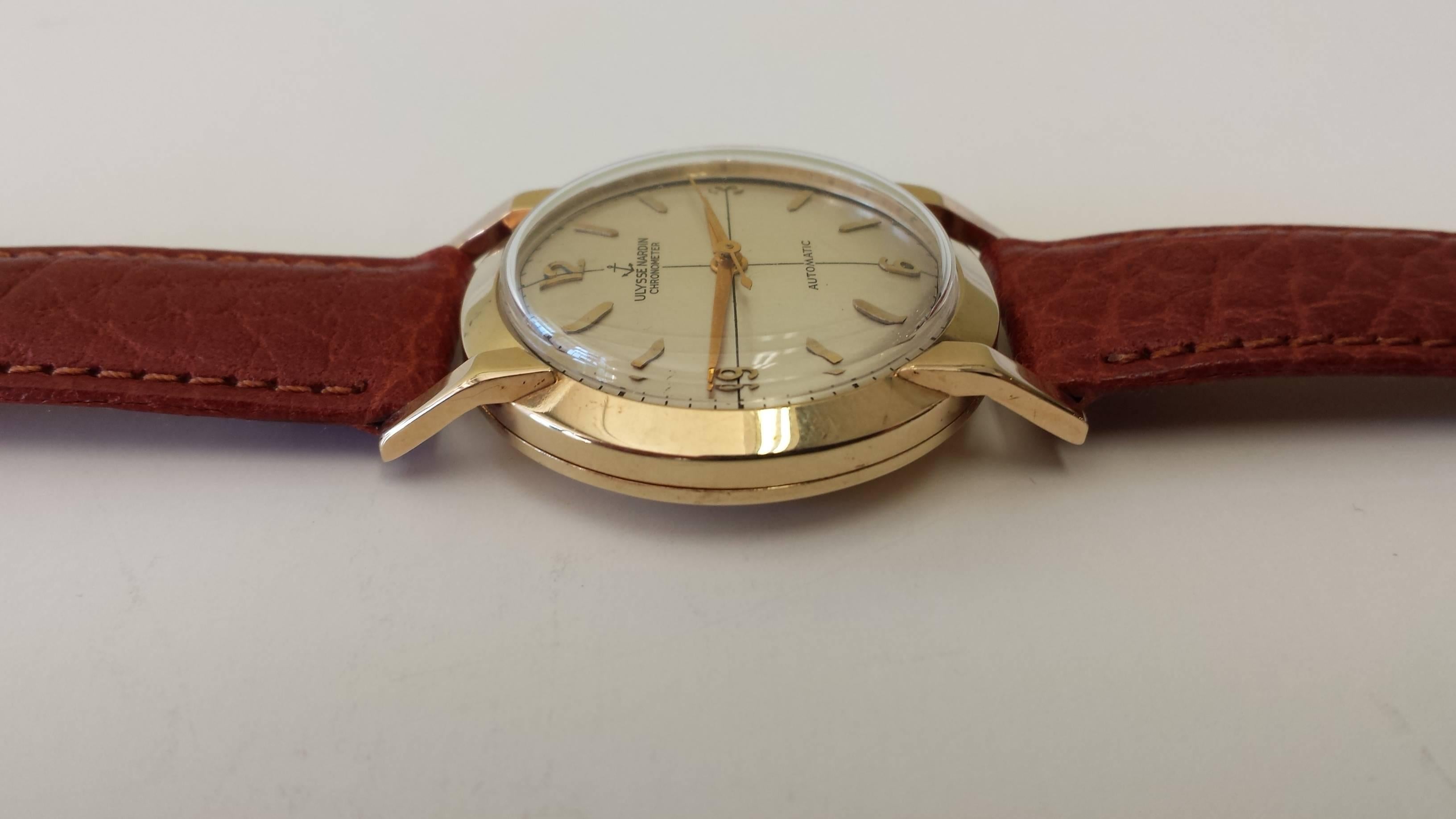 Swiss Ulysse Nardin Chronometer Automatic Men's Wristwatch 14K Gold