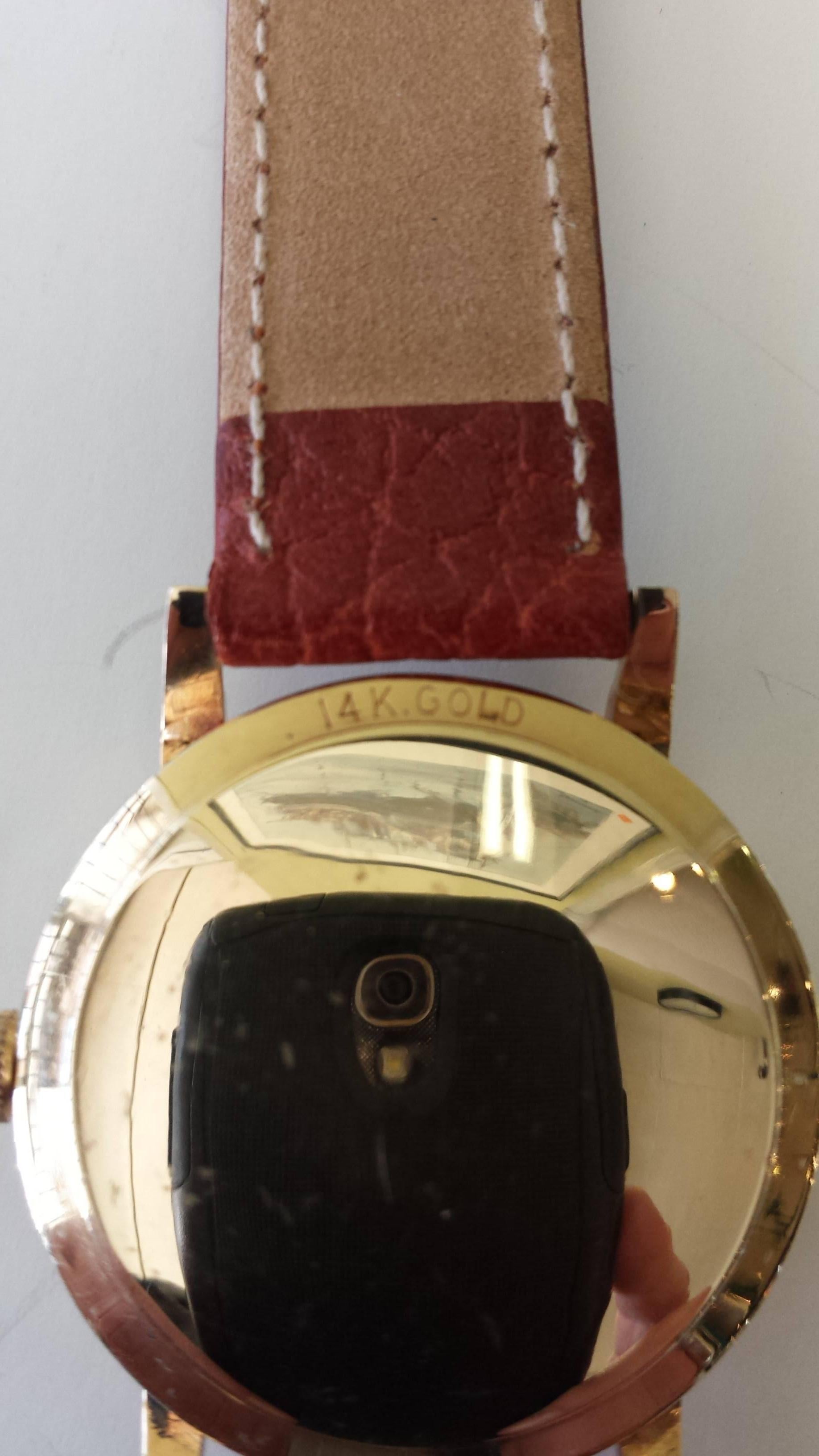 Mid-20th Century Ulysse Nardin Chronometer Automatic Men's Wristwatch 14K Gold