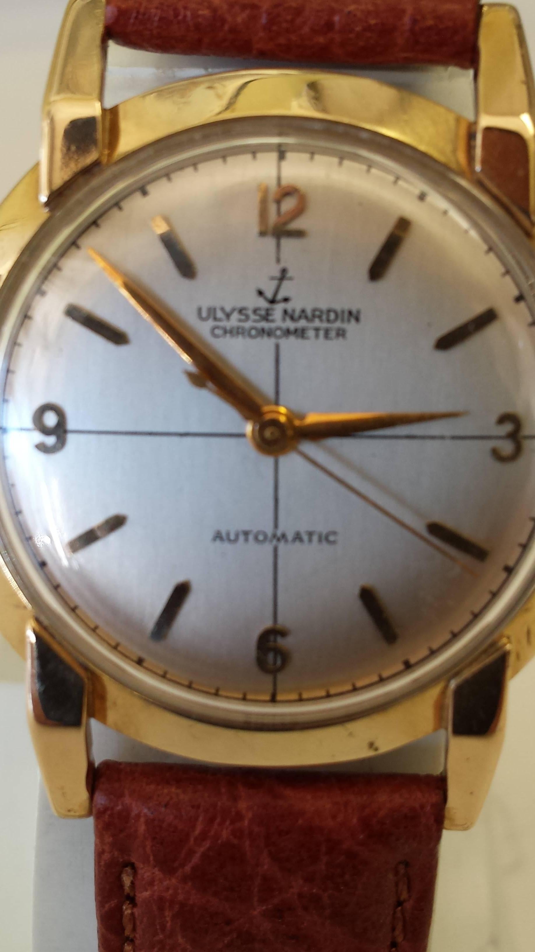 Ulysse Nardin Chronometer Automatic Men's Wristwatch 14K Gold 2