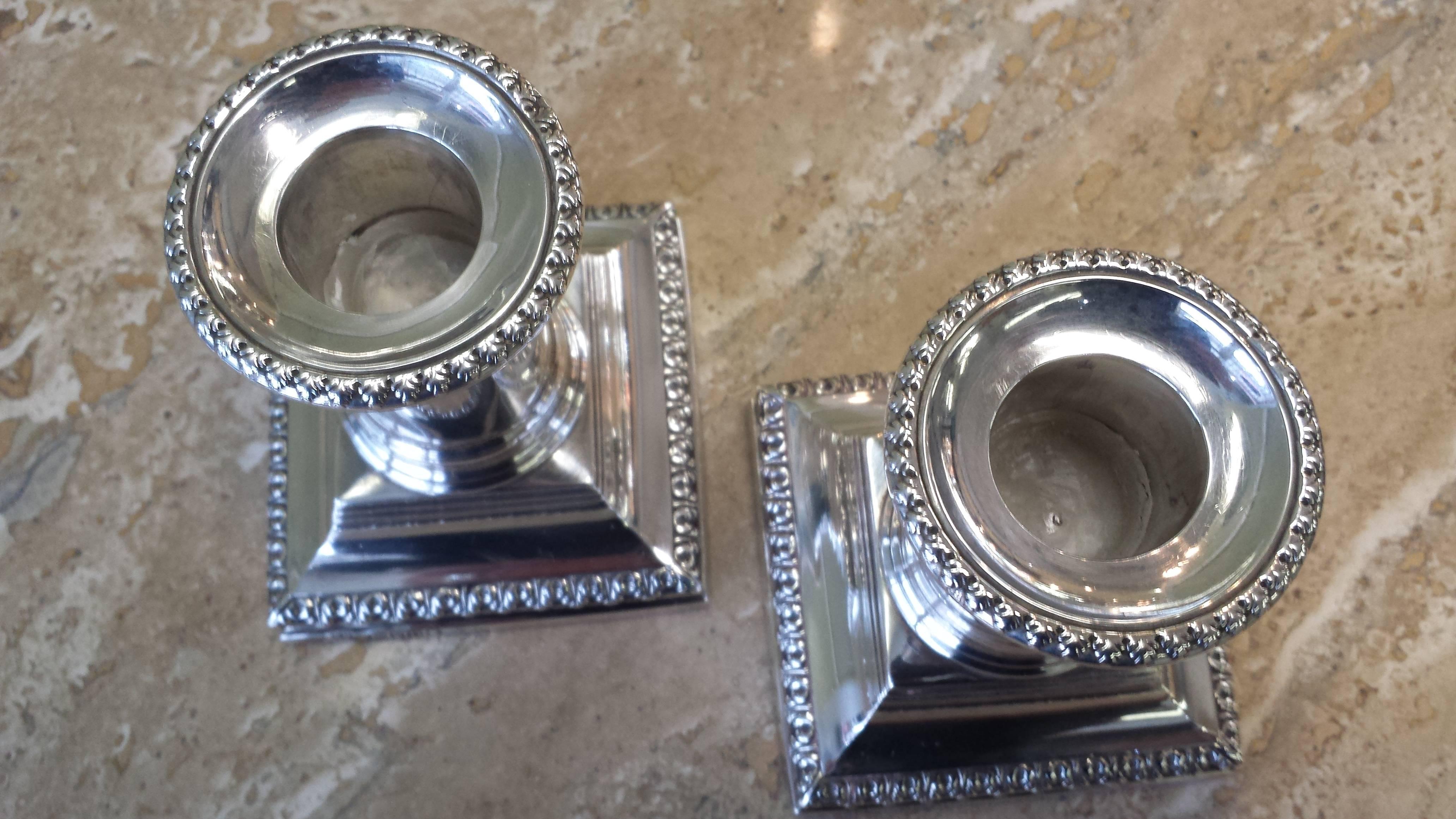 Sterling Silver Candlesticks, London by Richard Hodd & Son Hallmarked for 1879 In Good Condition In Ottawa, Ontario